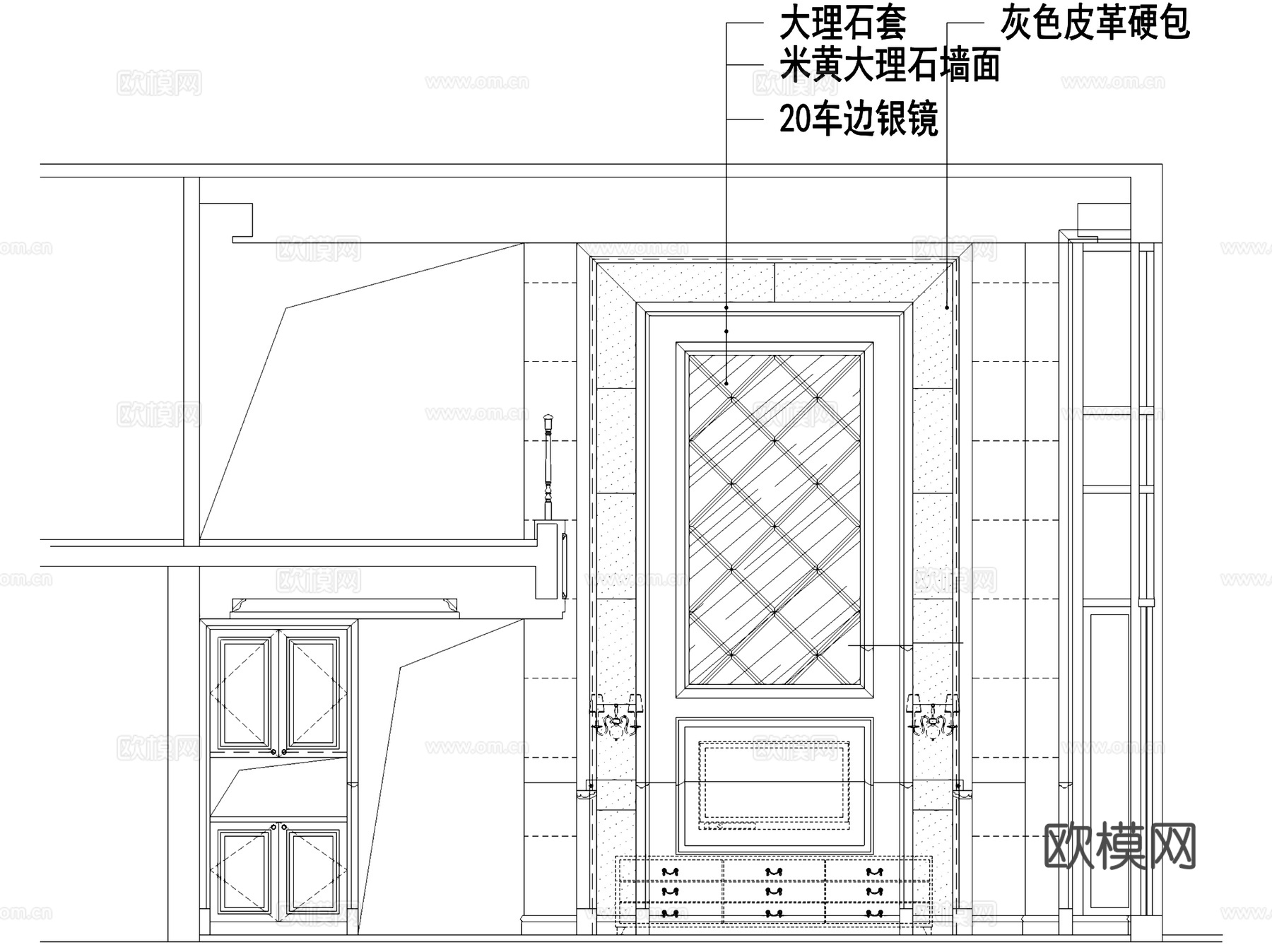 欧式二层跃层室内家装CAD施工图cad施工图