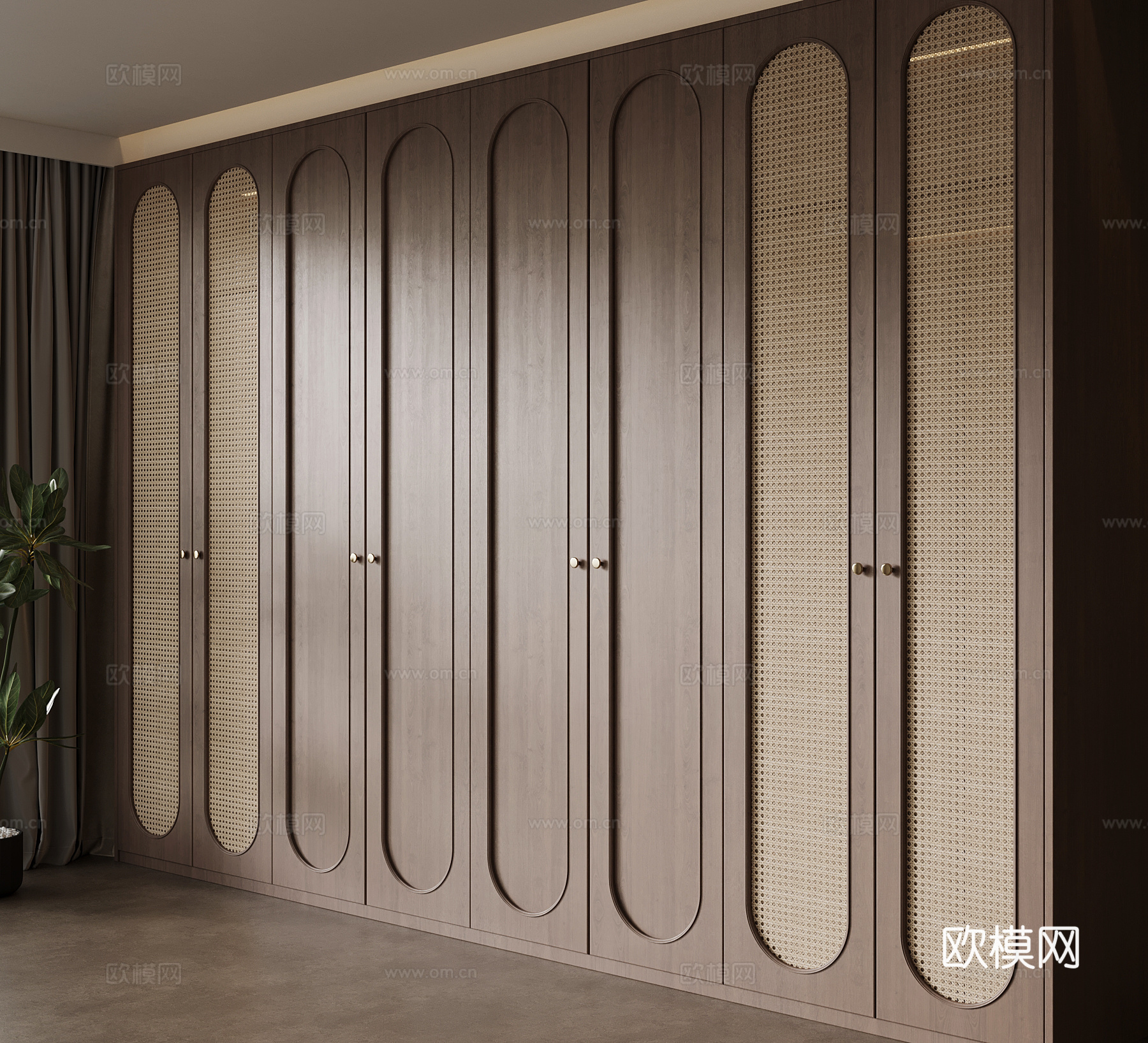 中古风衣柜 实木成品衣柜su模型