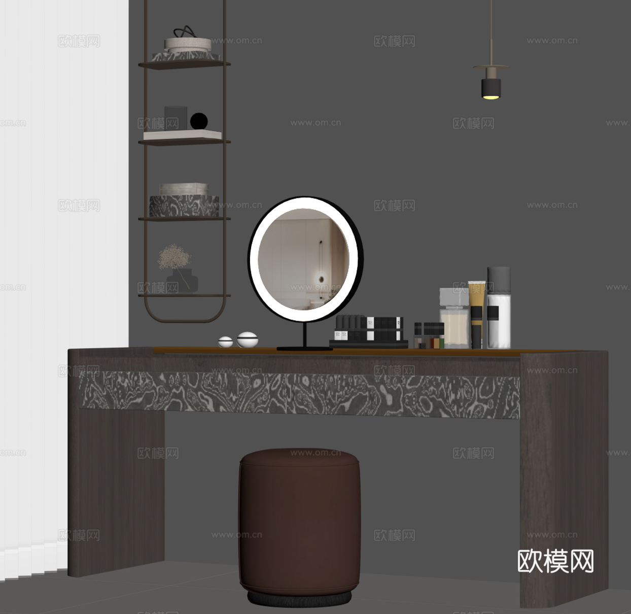 现代意式梳妆台su模型