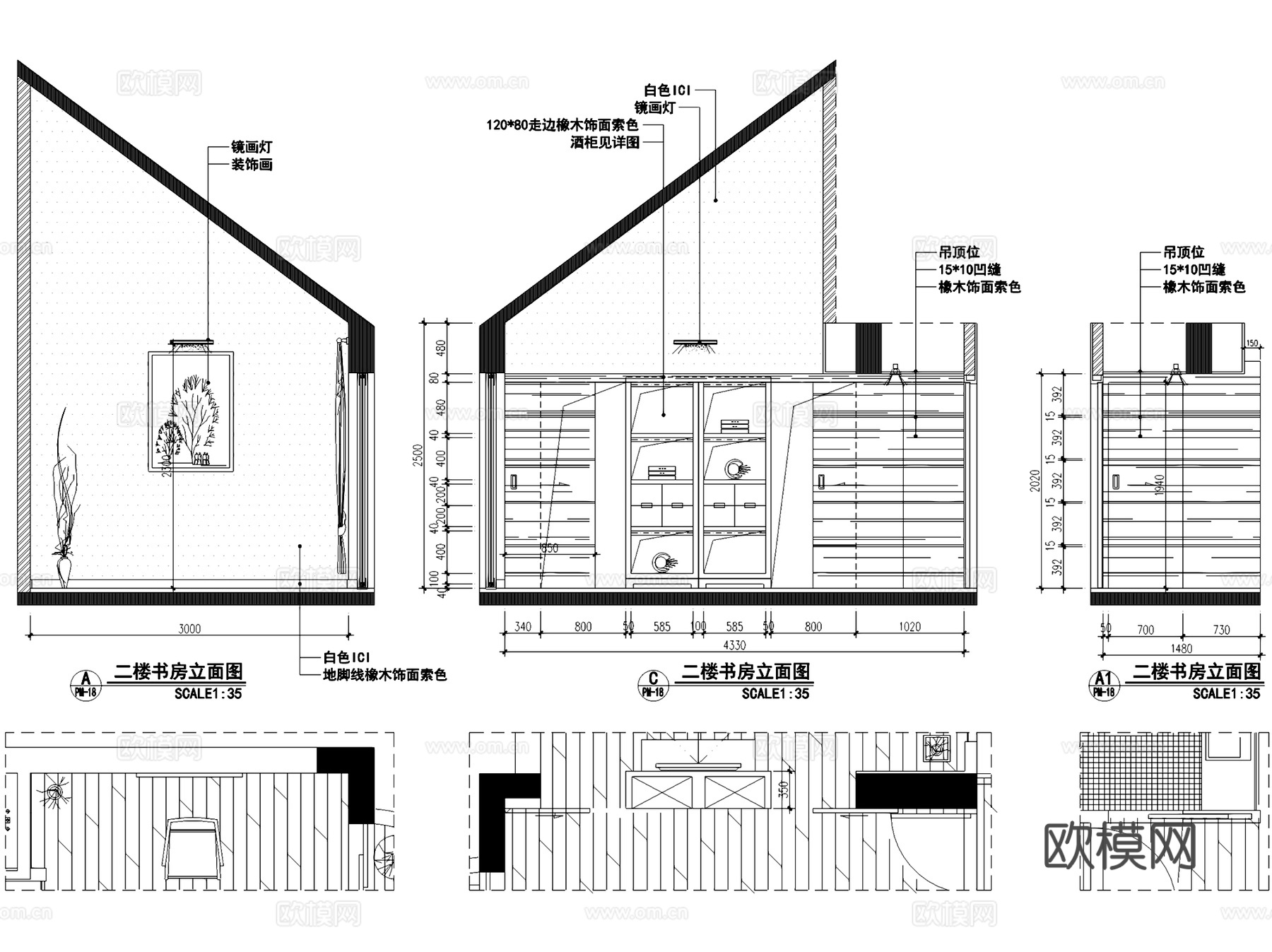 40栋601样板房现代二层复式室内家装CAD施工图cad施工图