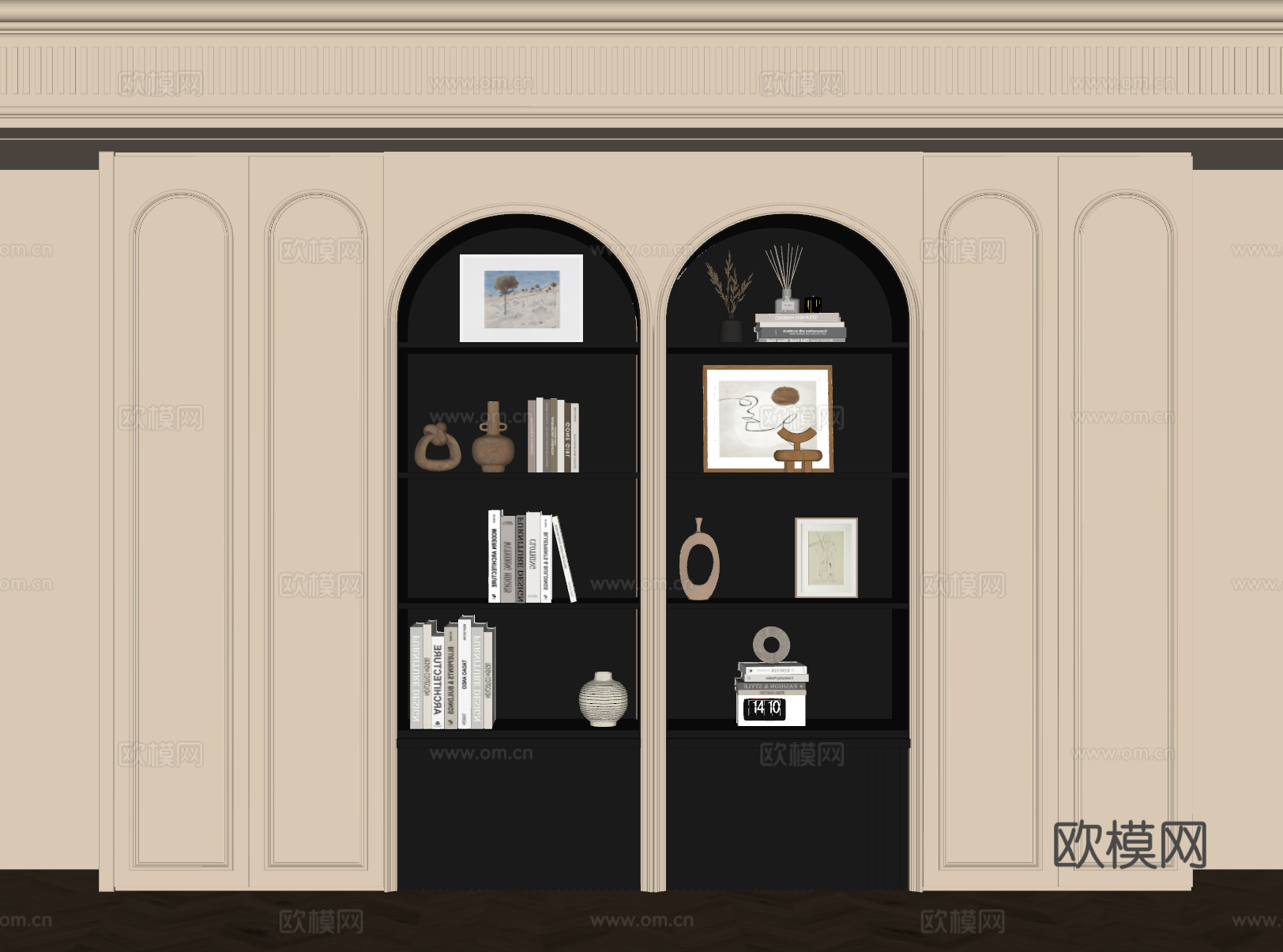 法式复古书柜su模型