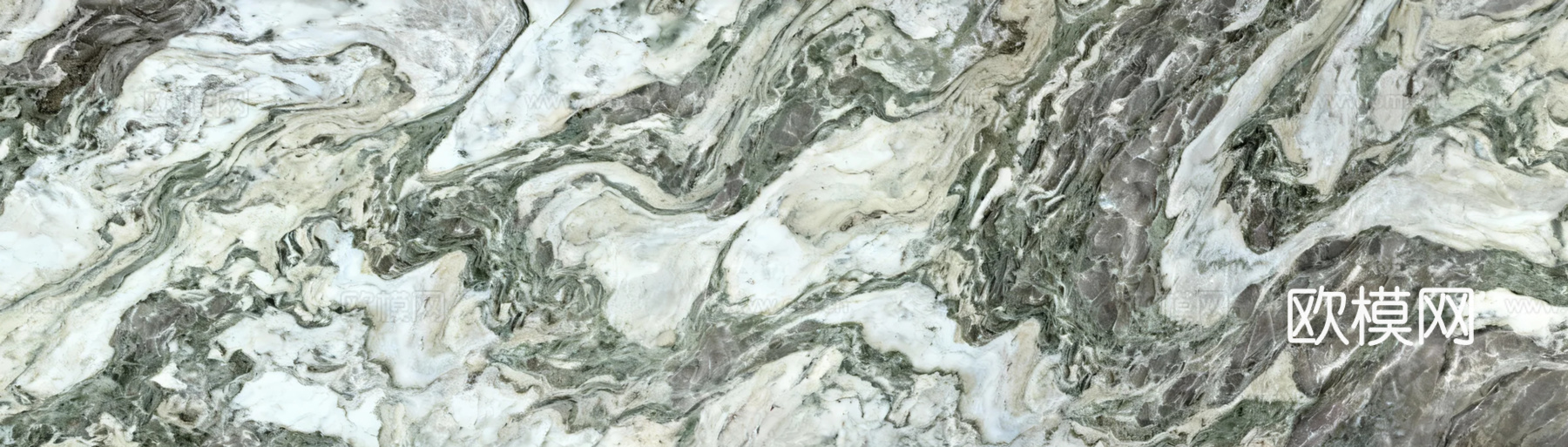 现代 欧珑翡翠大理石绿色大理石瓷砖岩板绿色奢石绿山水大理石