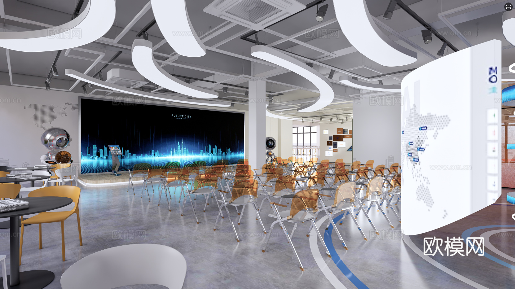 现代科技展厅 展览展示 文化展厅 艺术展厅su模型