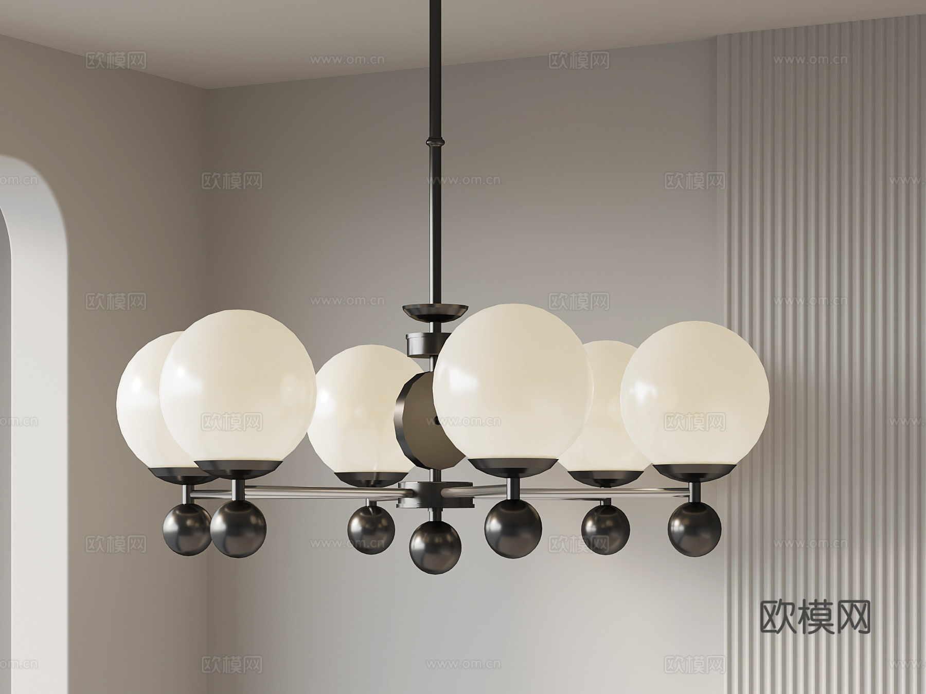现代吊灯 球形吊灯 餐厅吊灯su模型