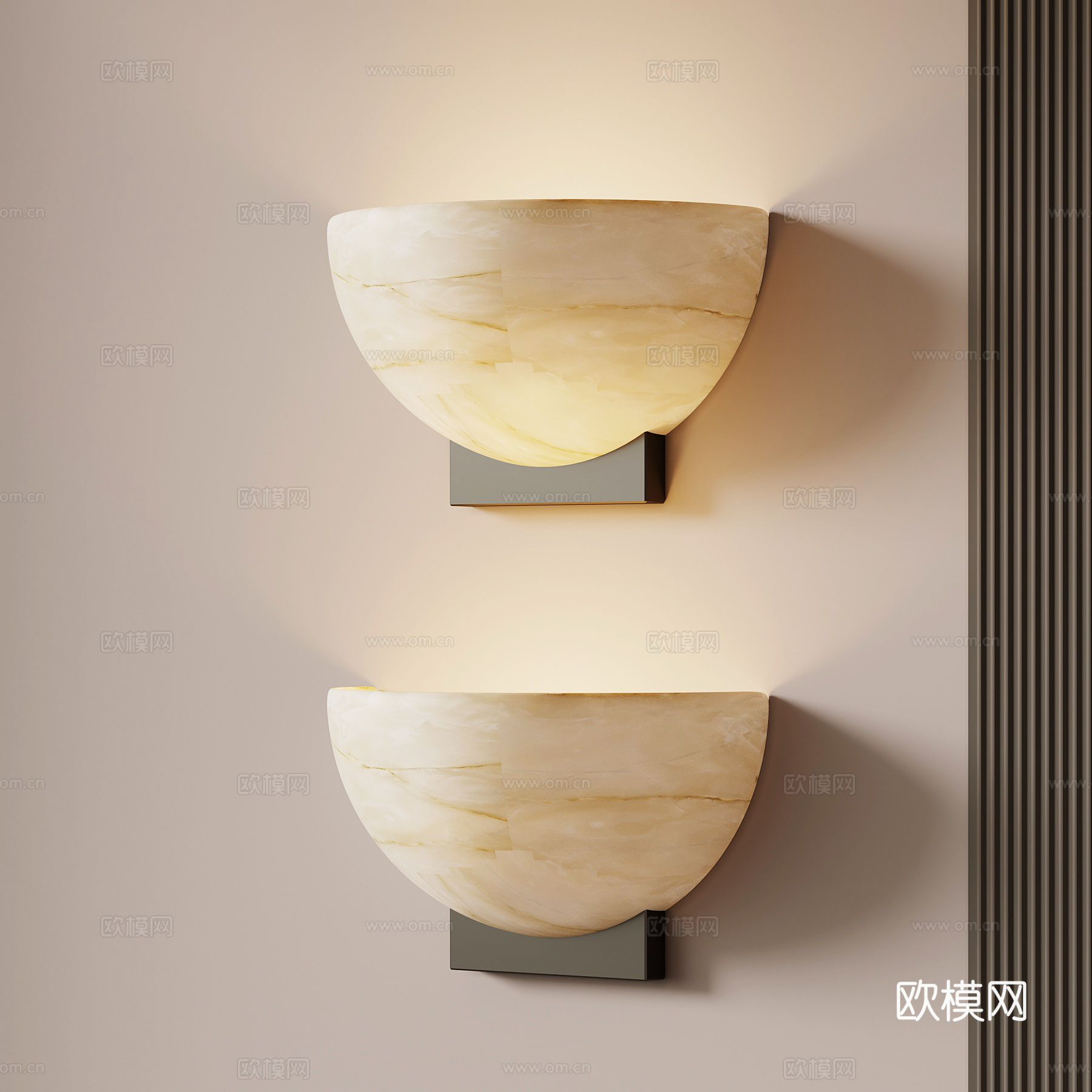 侘寂中古壁灯 走廊壁灯 庭院壁灯 床头壁灯su模型