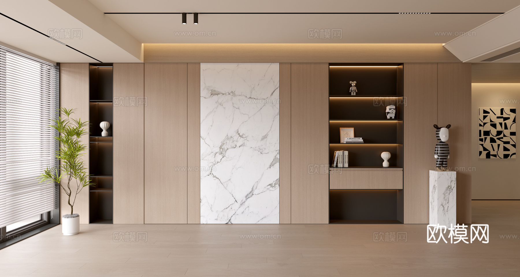 现代客厅 奶油客厅 电视背景墙 客厅背景 奶油风背景墙su模型