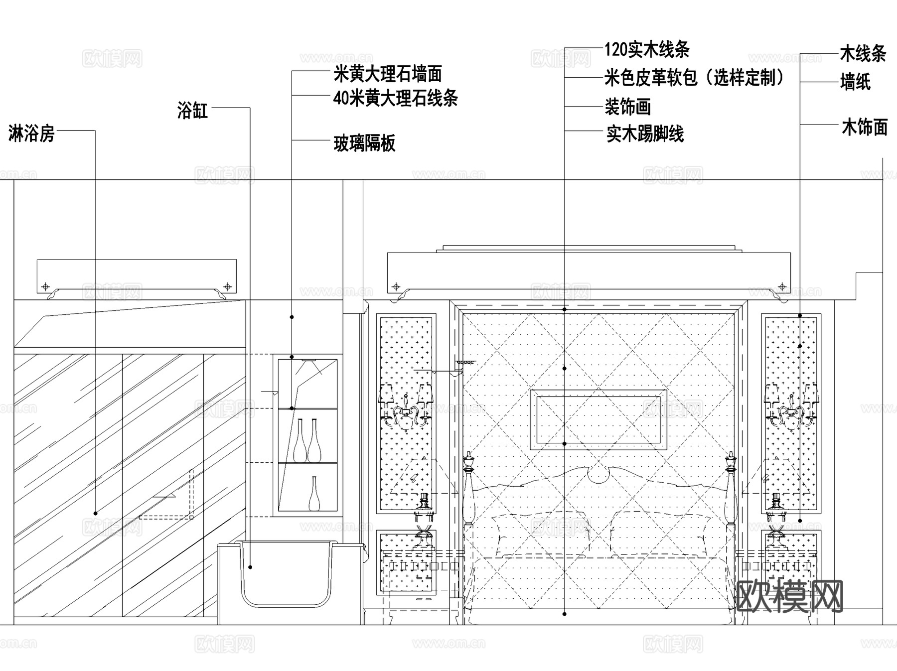 欧式二层跃层室内家装CAD施工图cad施工图