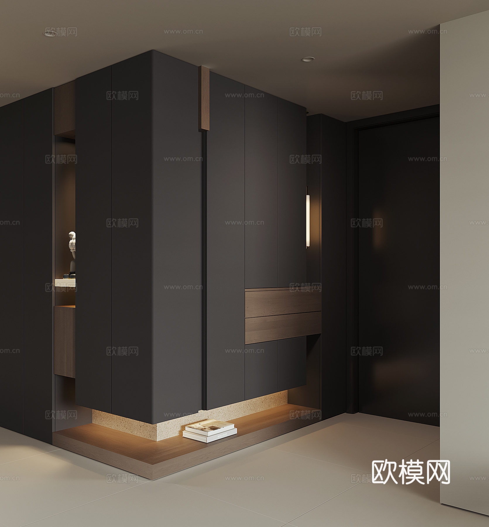 现代入户鞋柜3d模型下载