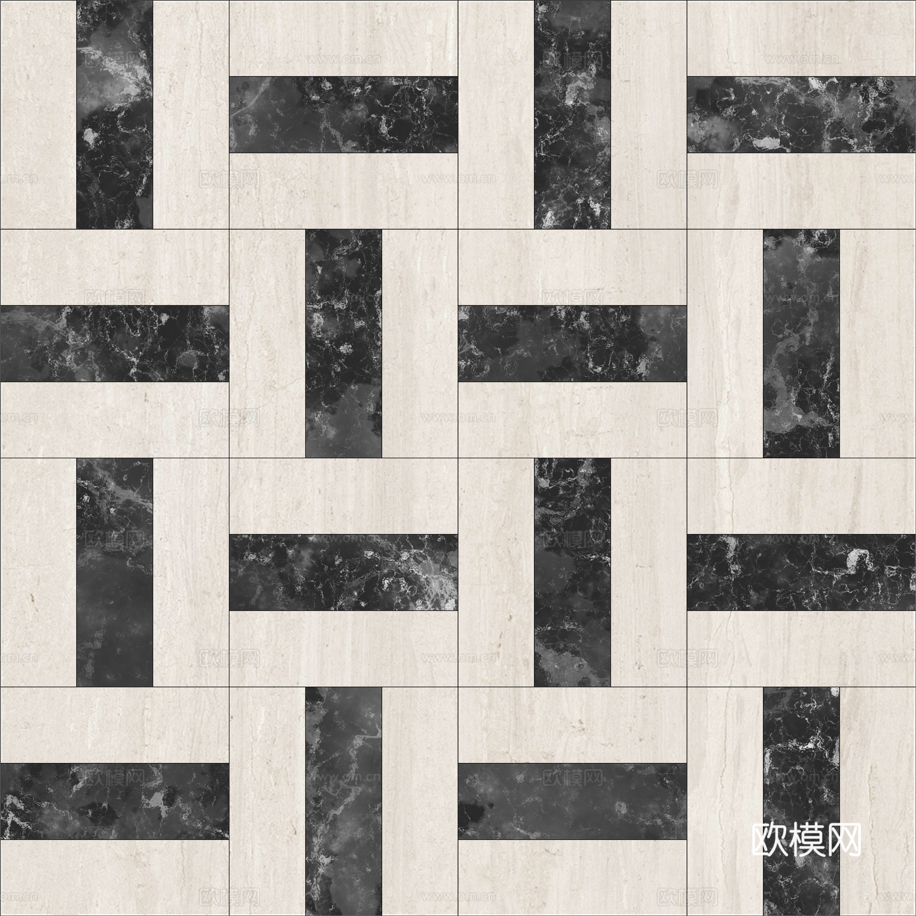 现代无缝石材地面石材拼花大理石