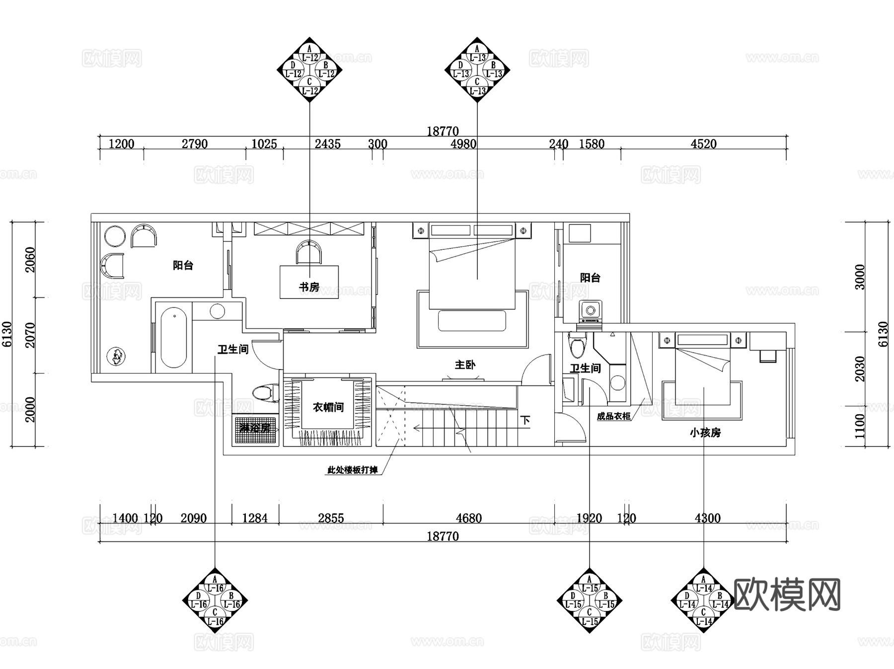 欧式二层别墅私宅室内家装CAD施工图cad施工图