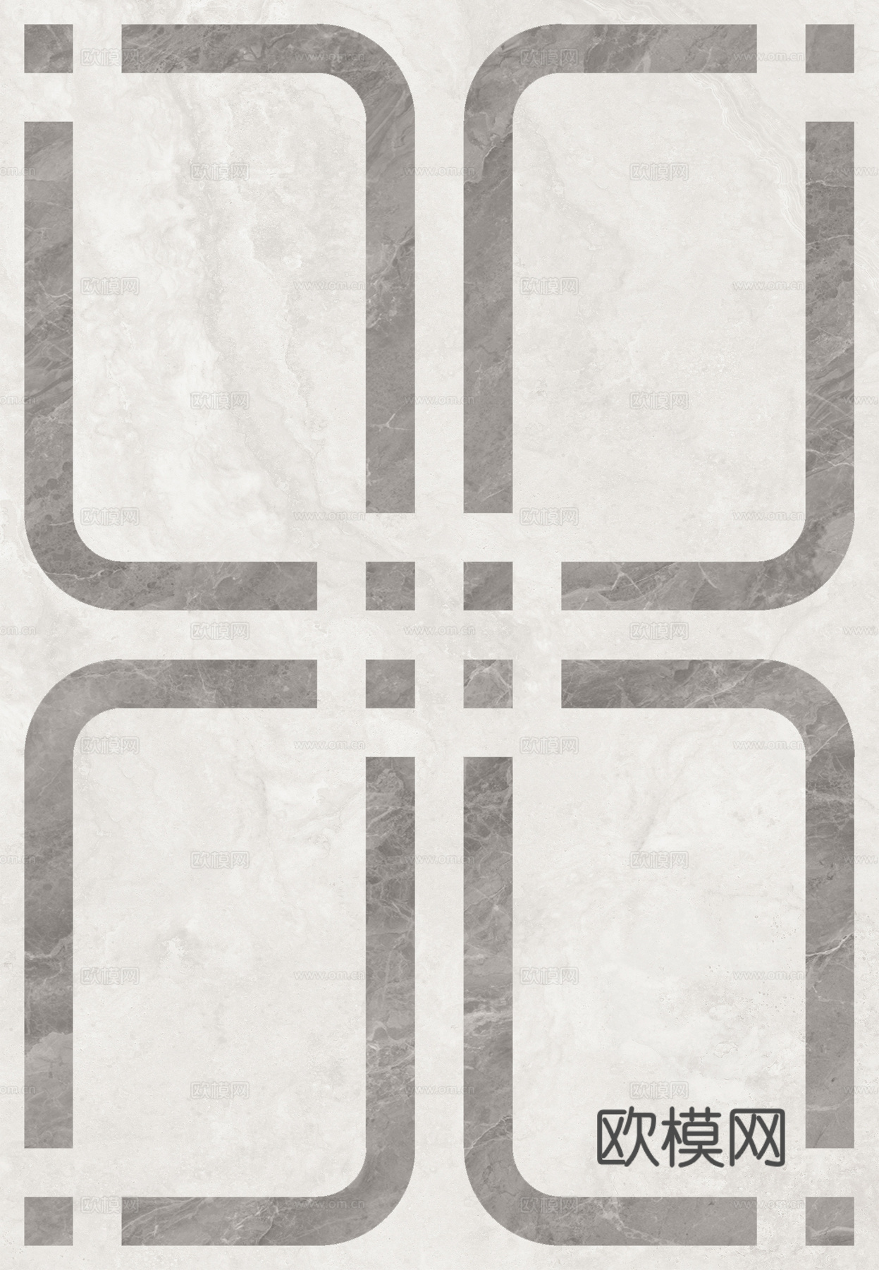 现代无缝石材拼花地面