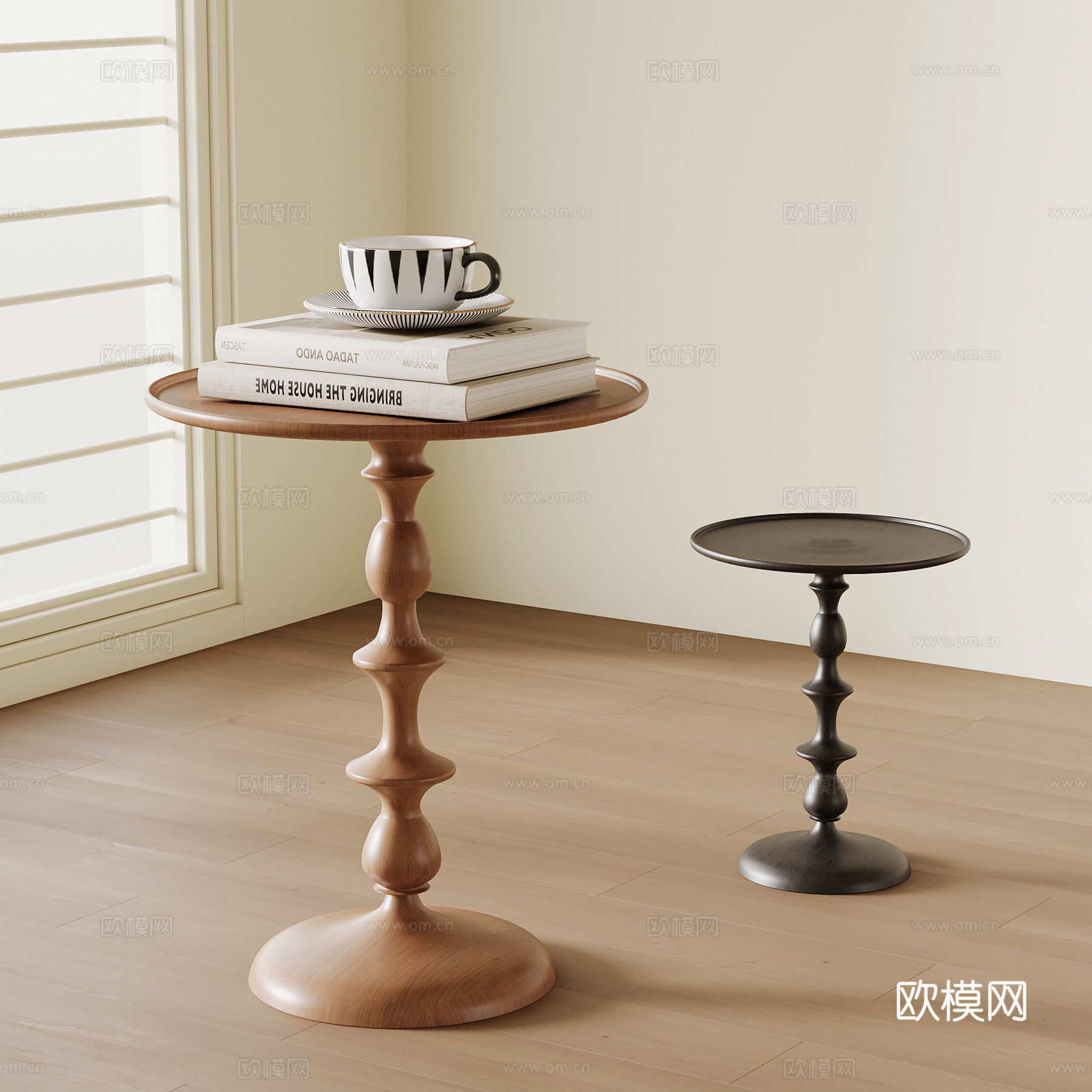 法式中古边几 实木边几 复古边几su模型