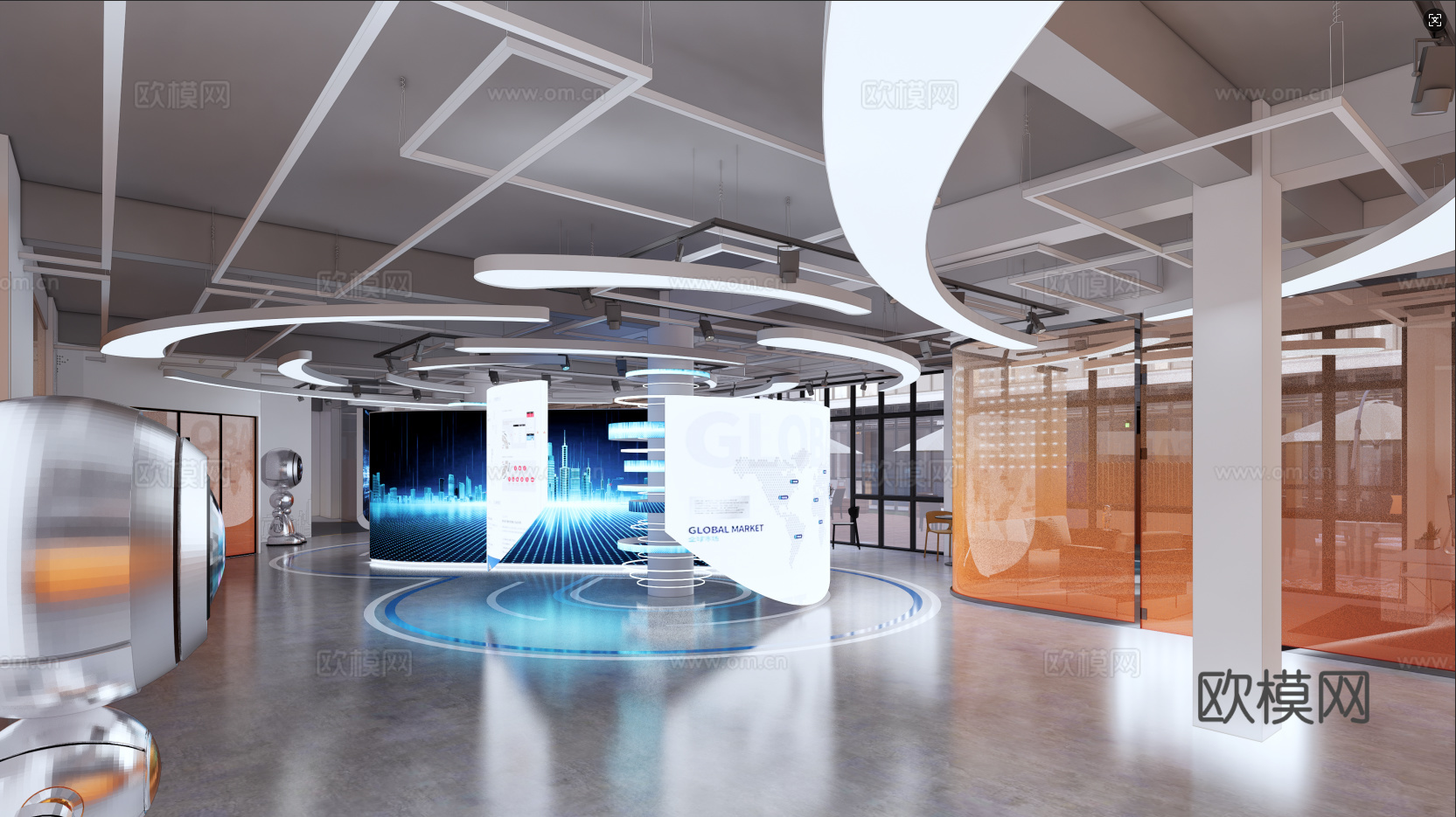 现代科技展厅 展览展示 文化展厅 艺术展厅su模型