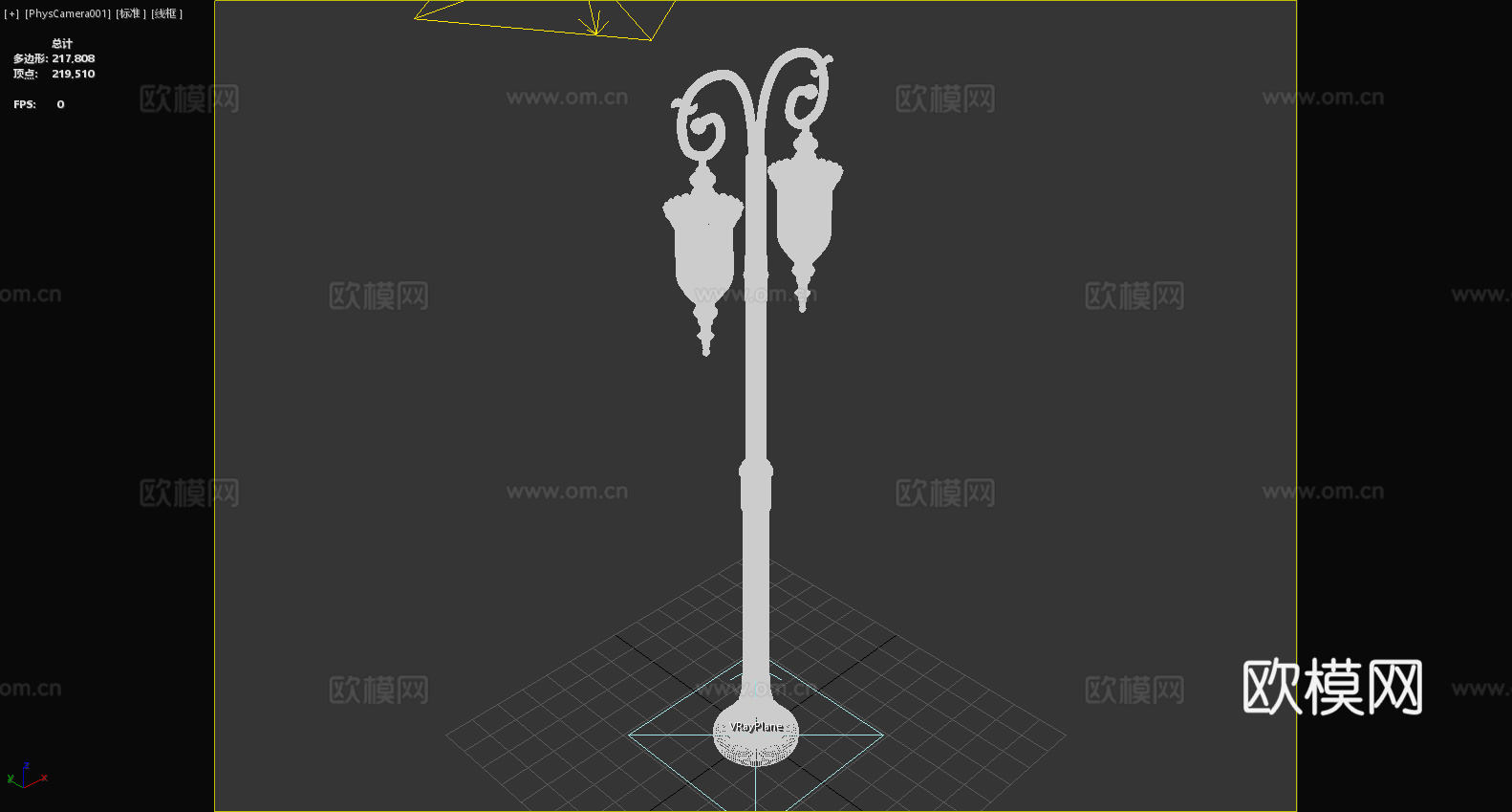 路灯 双头灯 庭院灯 装饰灯 户外灯3d模型下载（渲染图6）