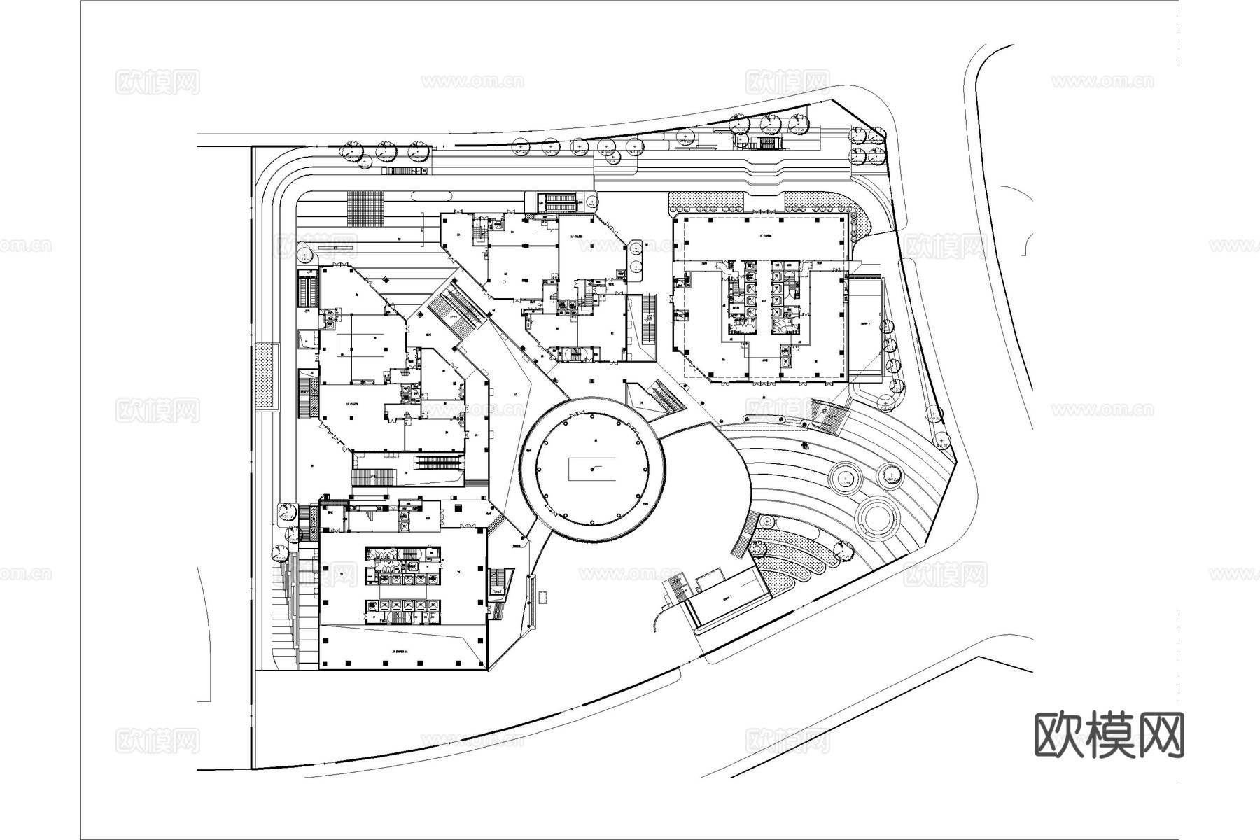 商业景观 产业园 办公景观 商业综合体景观 商业办公景观cad施工图