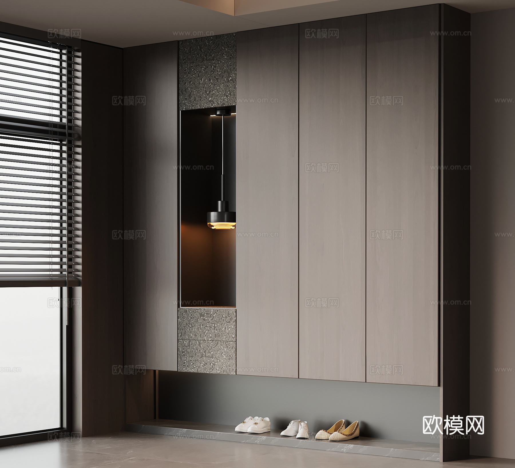现代意式鞋柜 入户玄关柜su模型