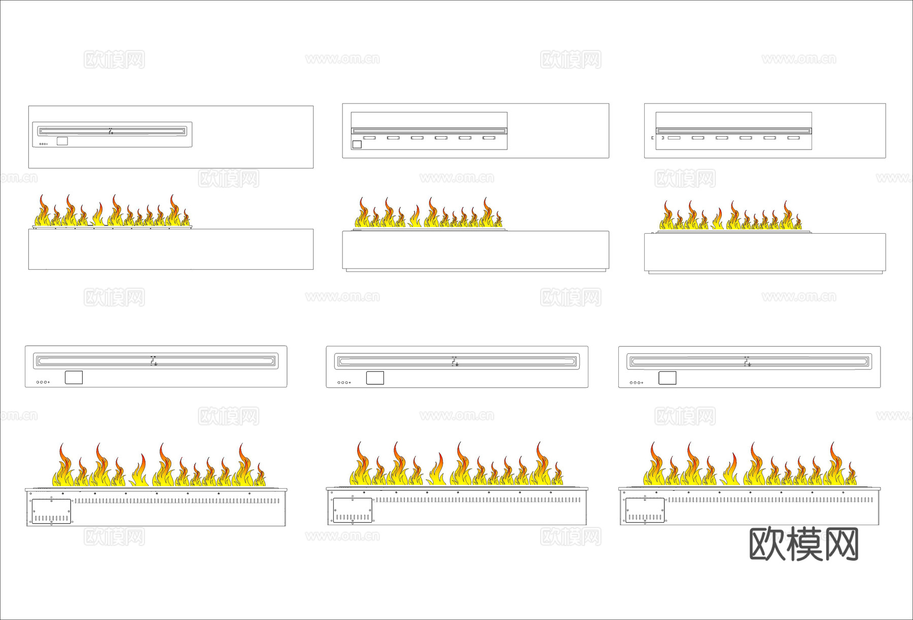 25年精选CAD壁炉火焰图库cad施工图