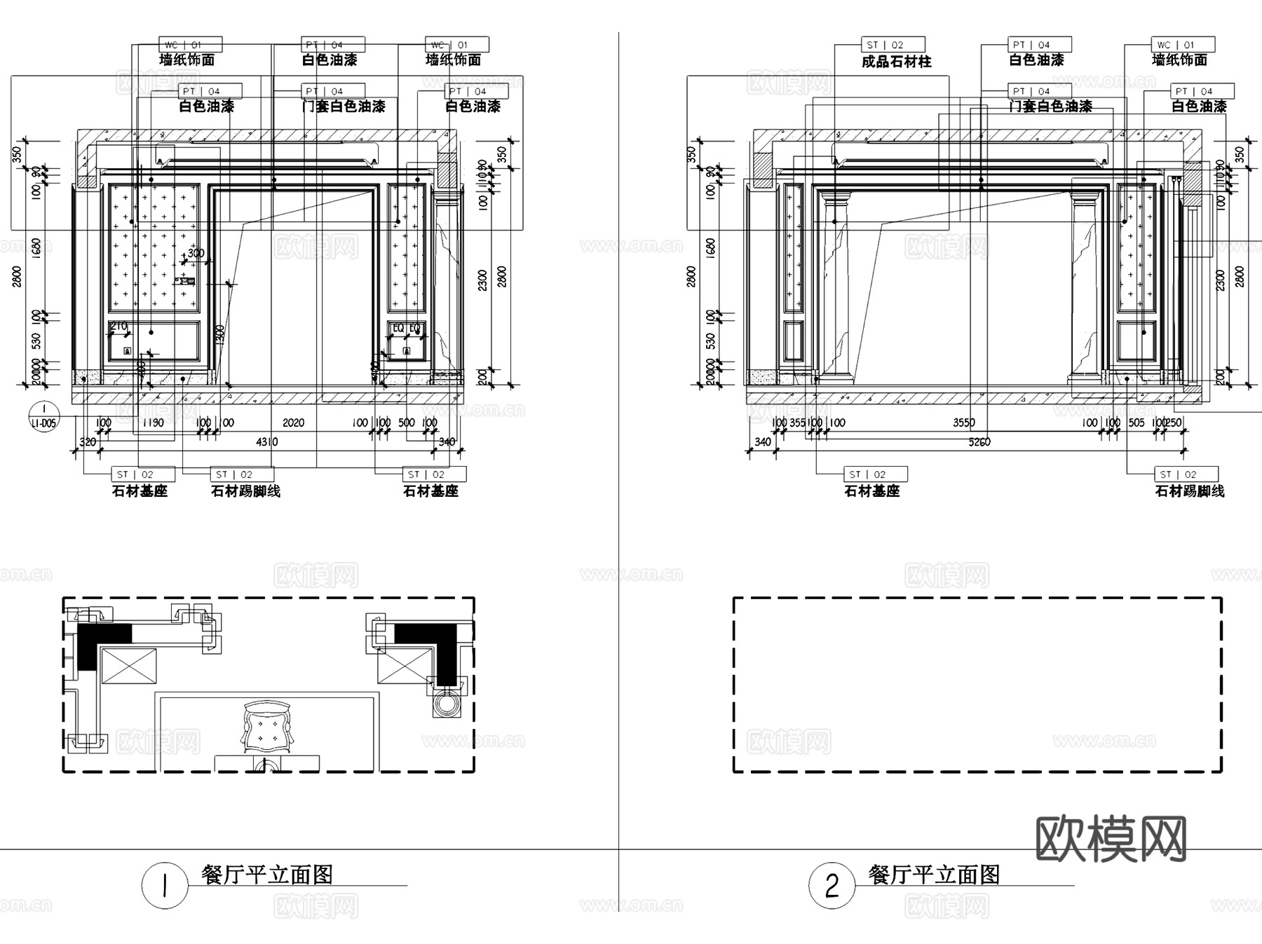 青岛山水太和月光A6#别墅室内家装CAD施工图整套cad施工图