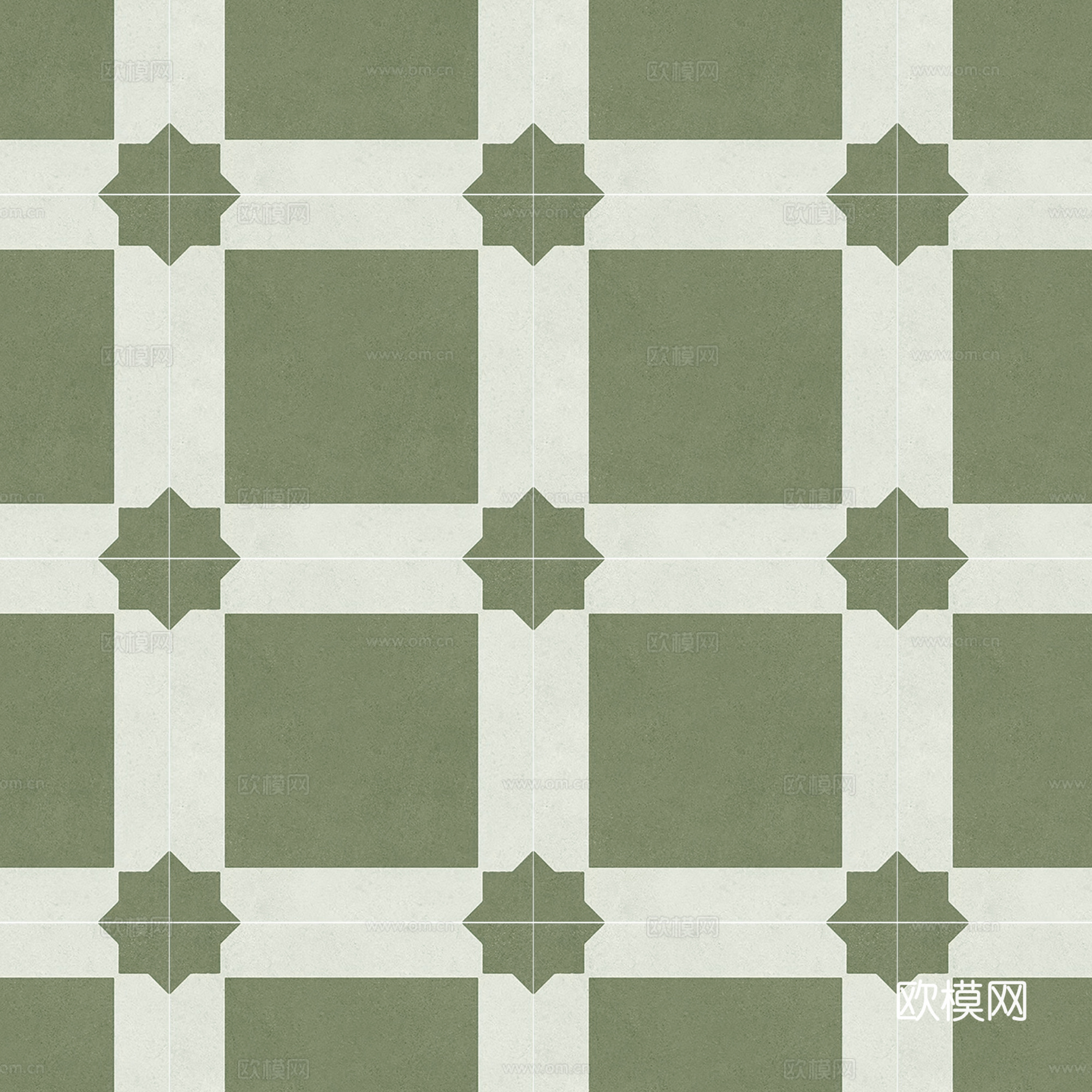 现代法式无缝绿色小法花砖贴图下载