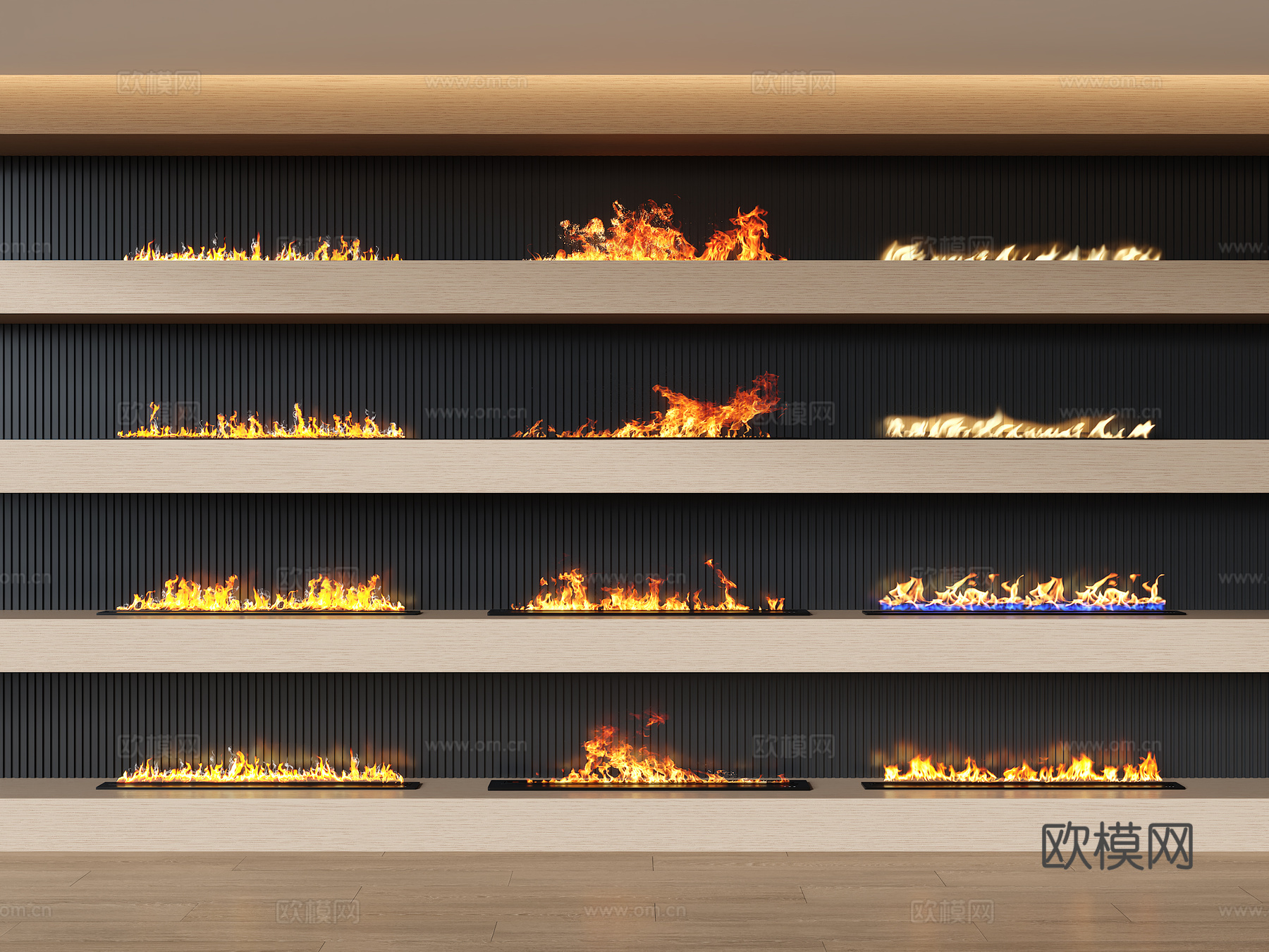 现代壁炉 电子壁炉 装饰壁炉 燃气壁炉 嵌入式壁炉 壁炉火焰su模型