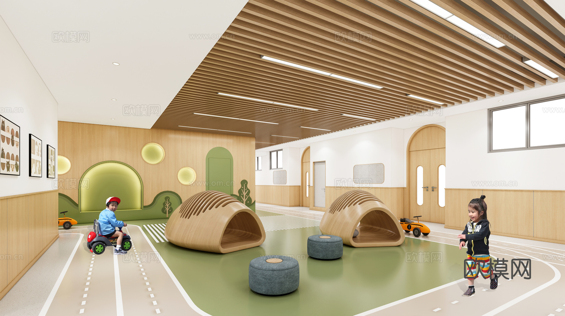 现代幼儿园内部_幼儿园大厅_幼儿园教室_幼儿园活动室_幼儿园su模型