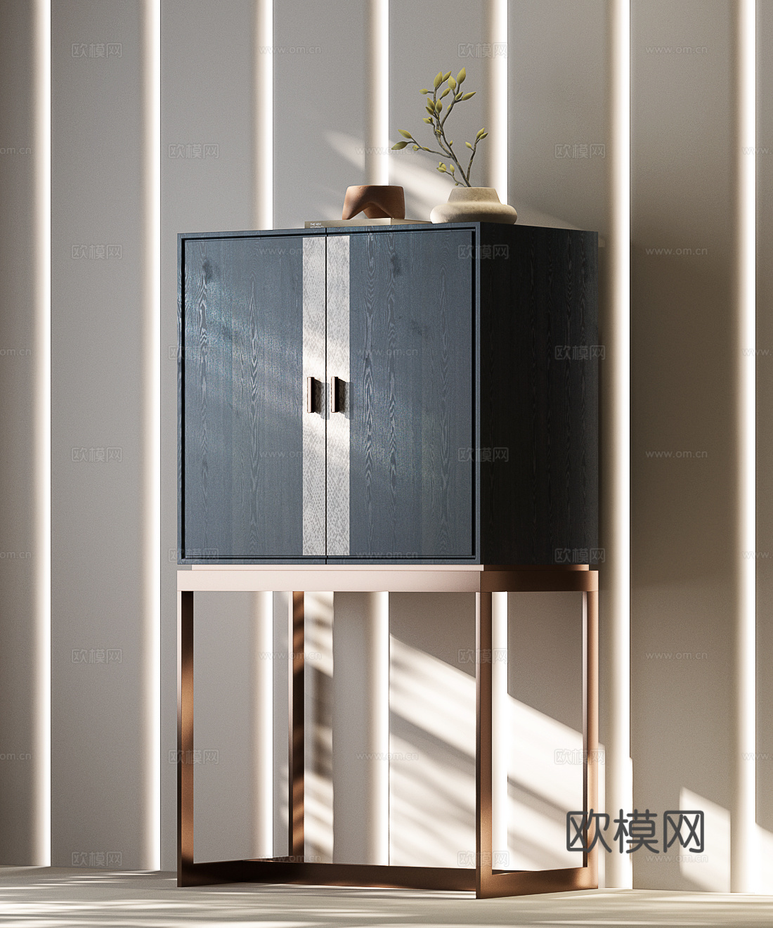 现代意式酒柜 意式装饰柜 意式边柜 意式酒柜su模型