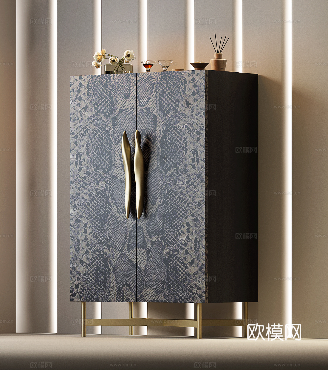现代意式装饰柜 现代意式边柜 现代意式衣柜su模型