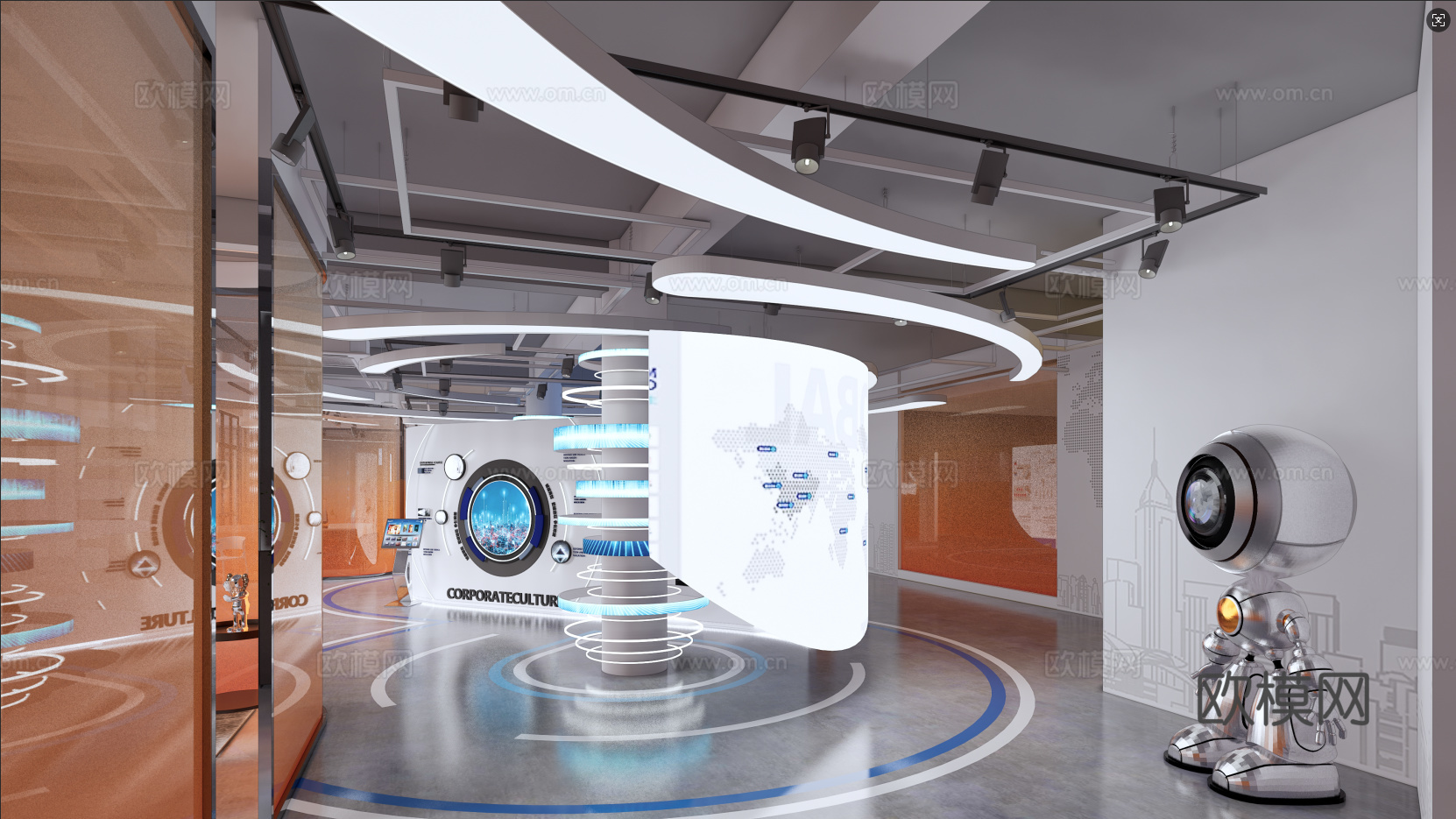 现代科技展厅 展览展示 文化展厅 艺术展厅su模型