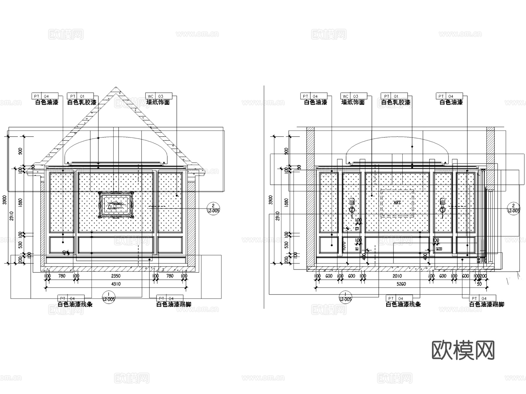 青岛山水太和月光A6#别墅室内家装CAD施工图整套cad施工图