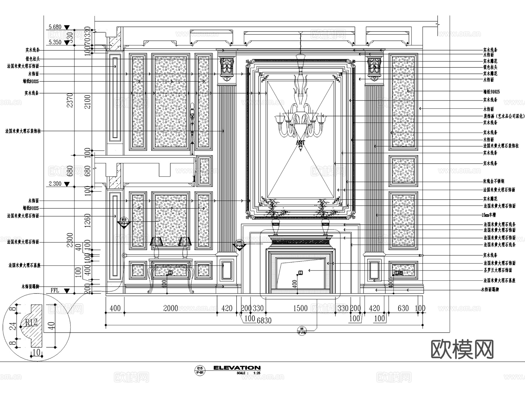 南通博园岚郡A2户型三层别墅室内家装CAD施工图整套cad施工图