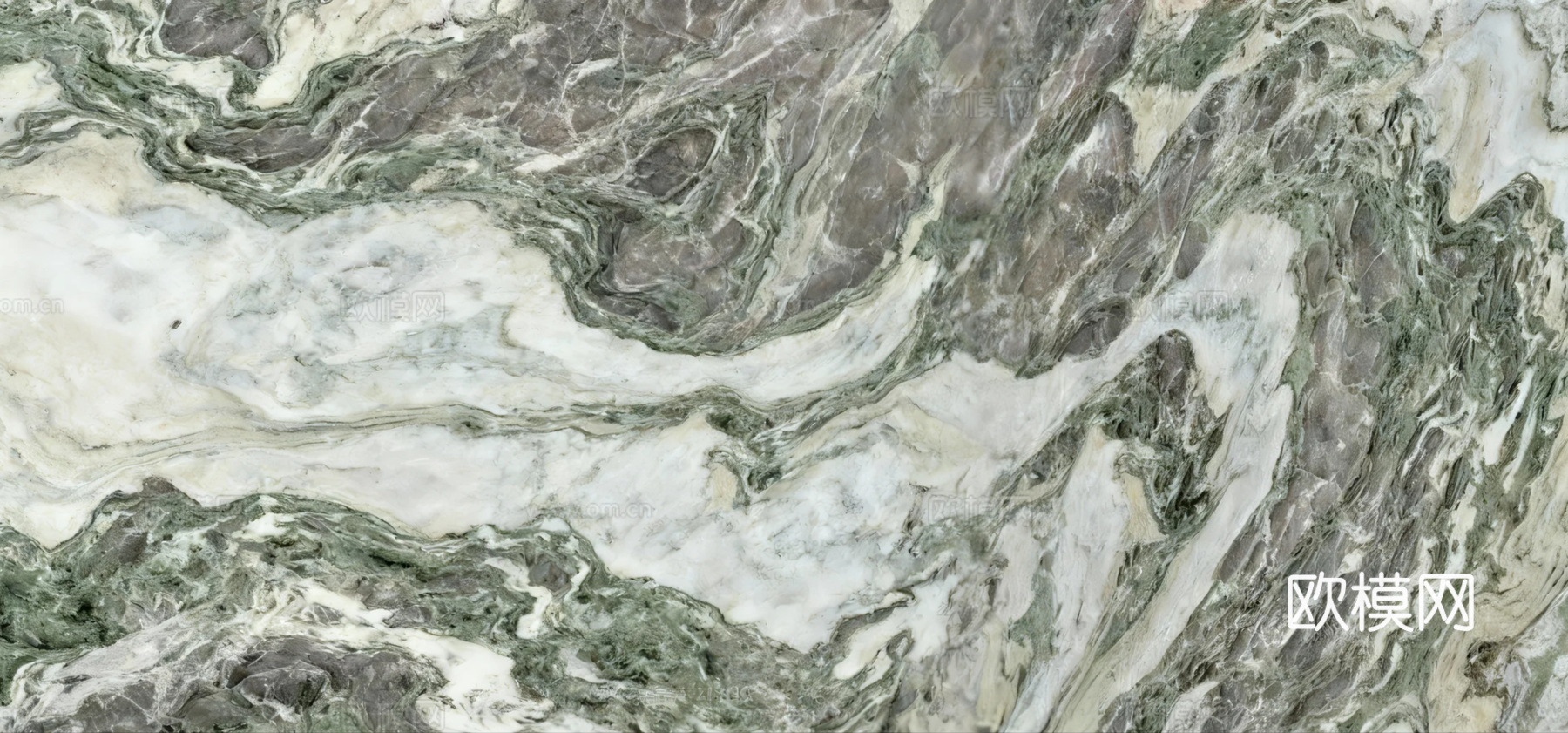 现代 欧珑翡翠大理石绿色大理石瓷砖岩板绿色奢石绿山水大理石