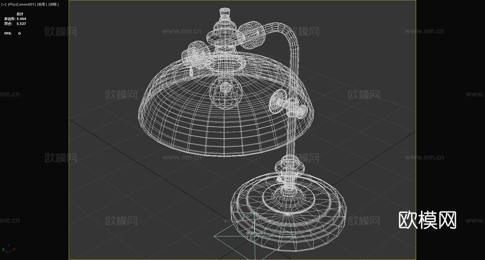 台灯 金属灯 复古灯 桌面灯 装饰灯3d模型3d模型下载（渲染图6）