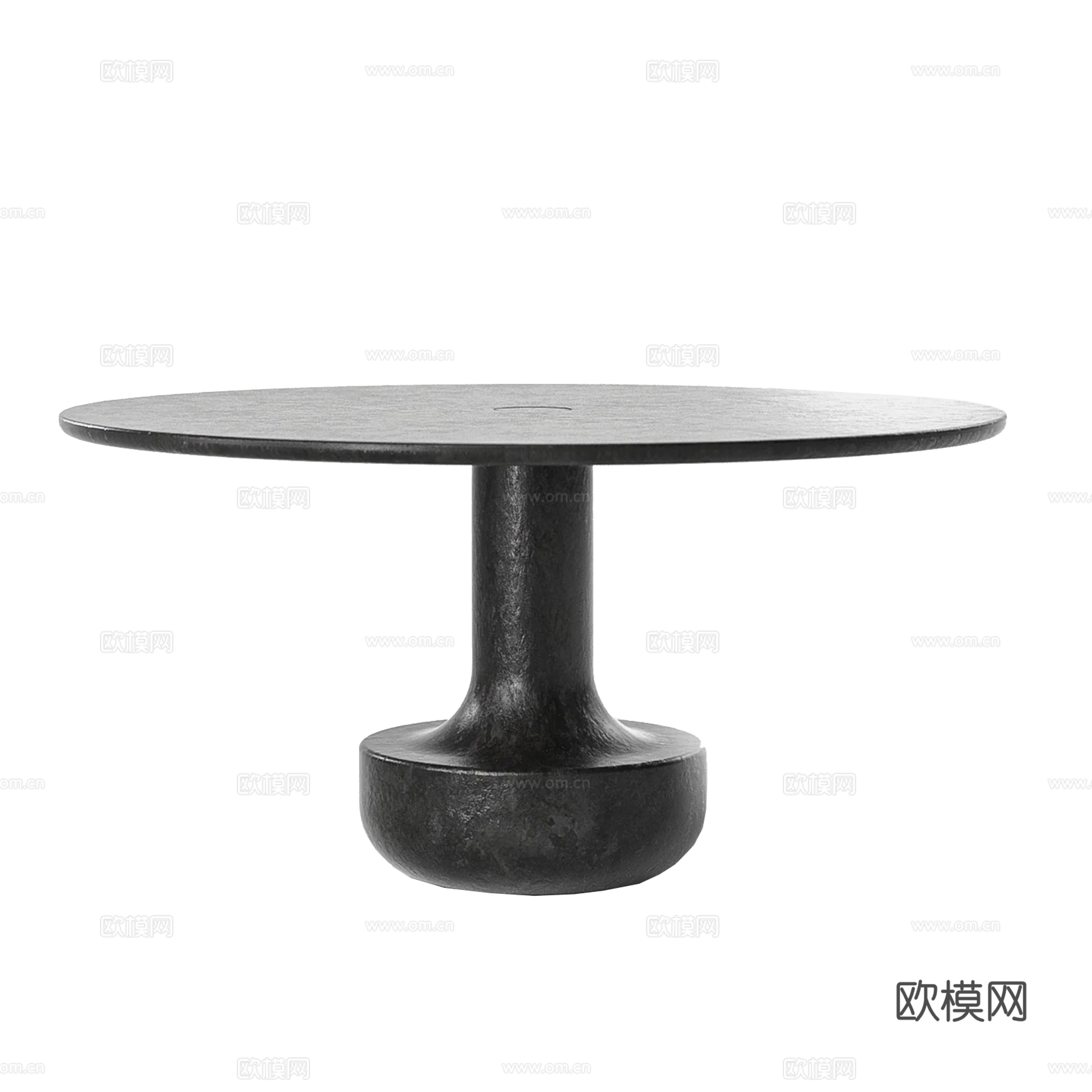 中古风圆形餐桌su模型