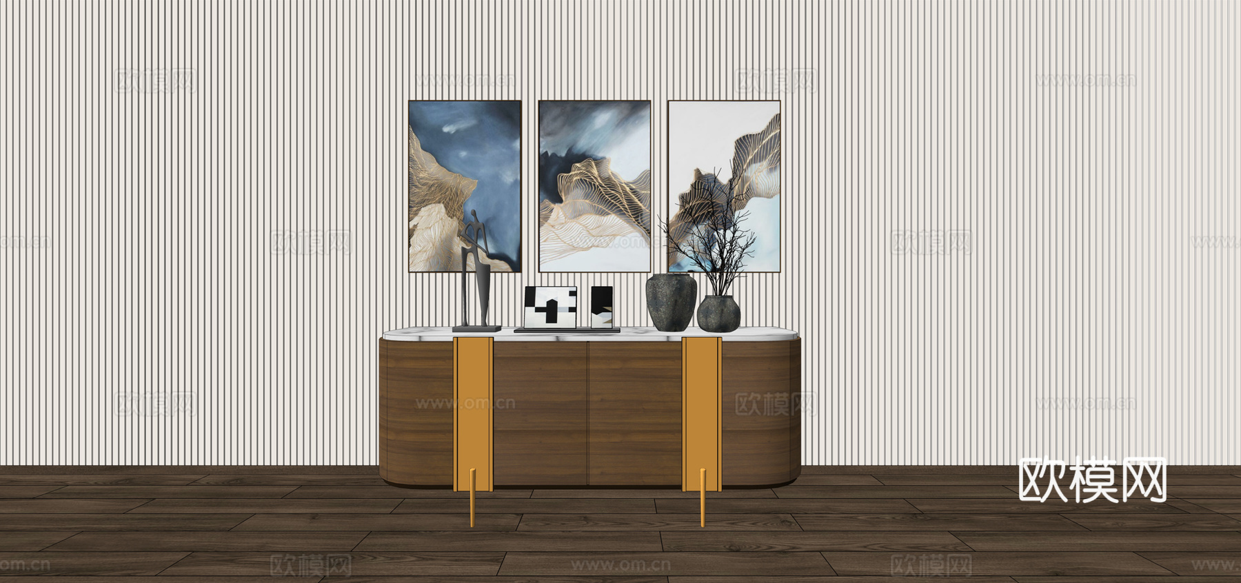 装饰端景柜su模型