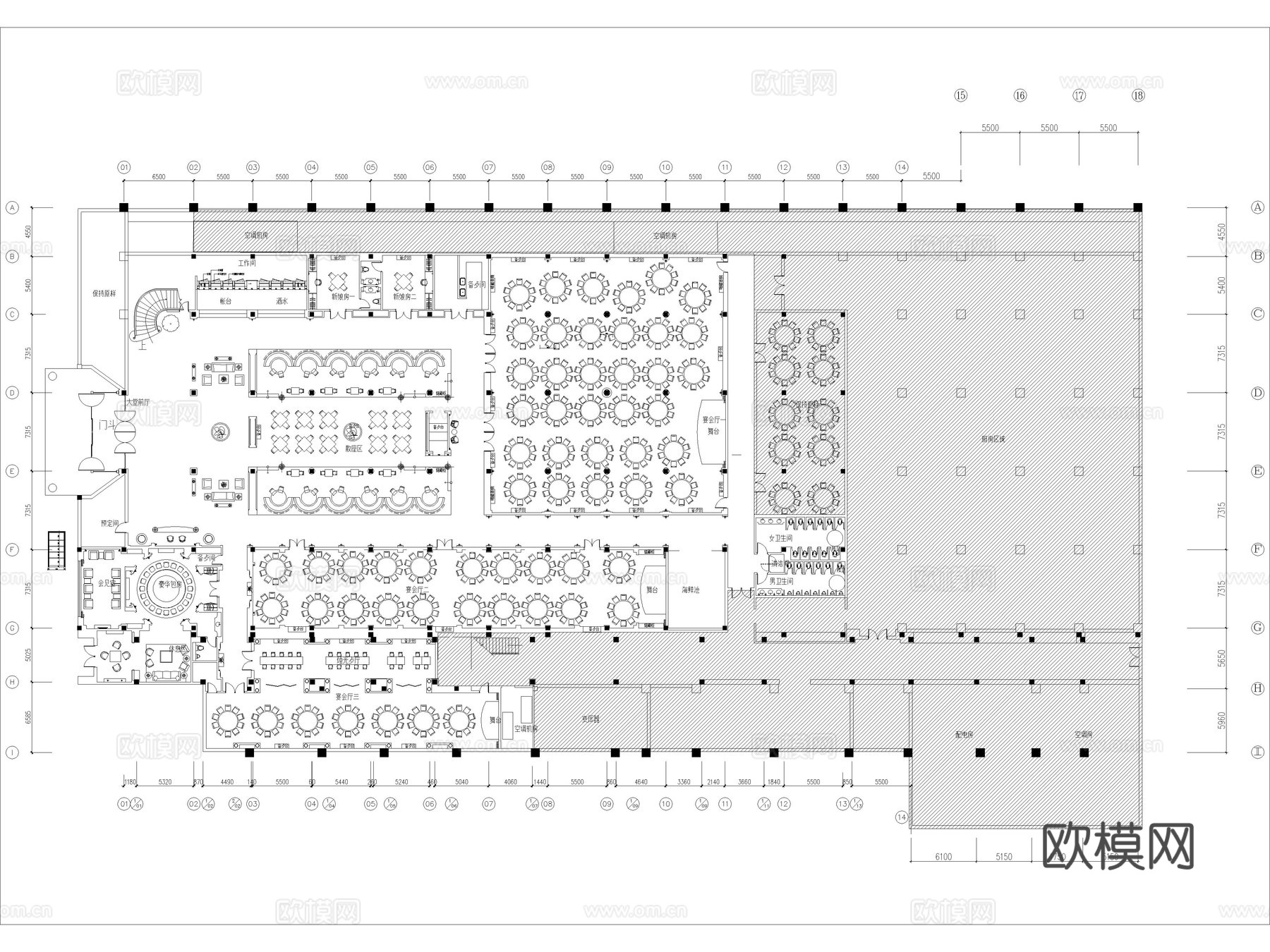 32套酒店宴会厅婚礼婚庆宴会厅中餐厅CAD施工图cad施工图