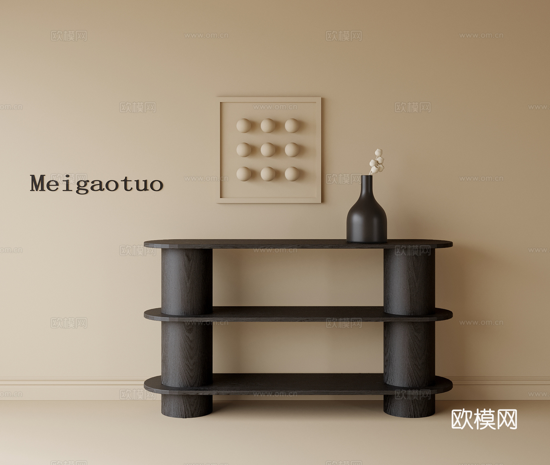 现代端景台 玄关柜su模型