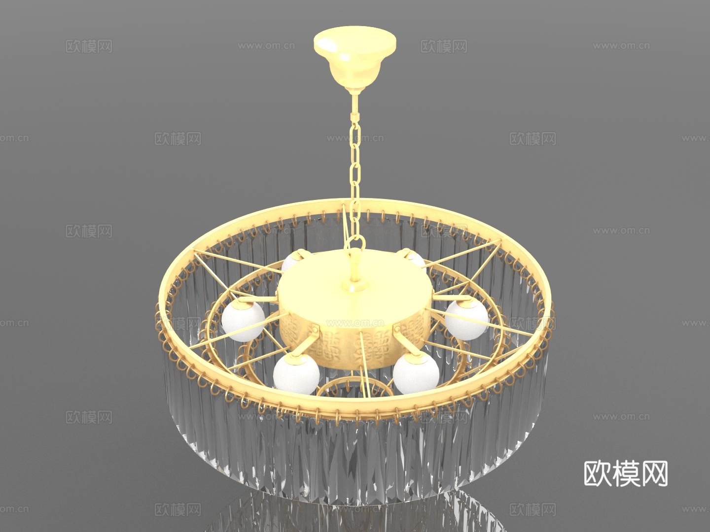 吊灯 水晶灯 客厅灯 餐厅灯 卧室灯3d模型下载（渲染图1）