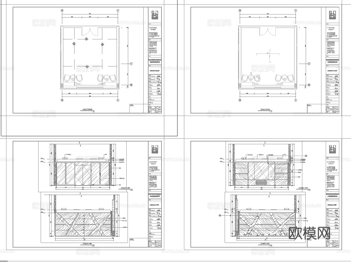 最新4套 办公室 工作室 施工图合集cad施工图
