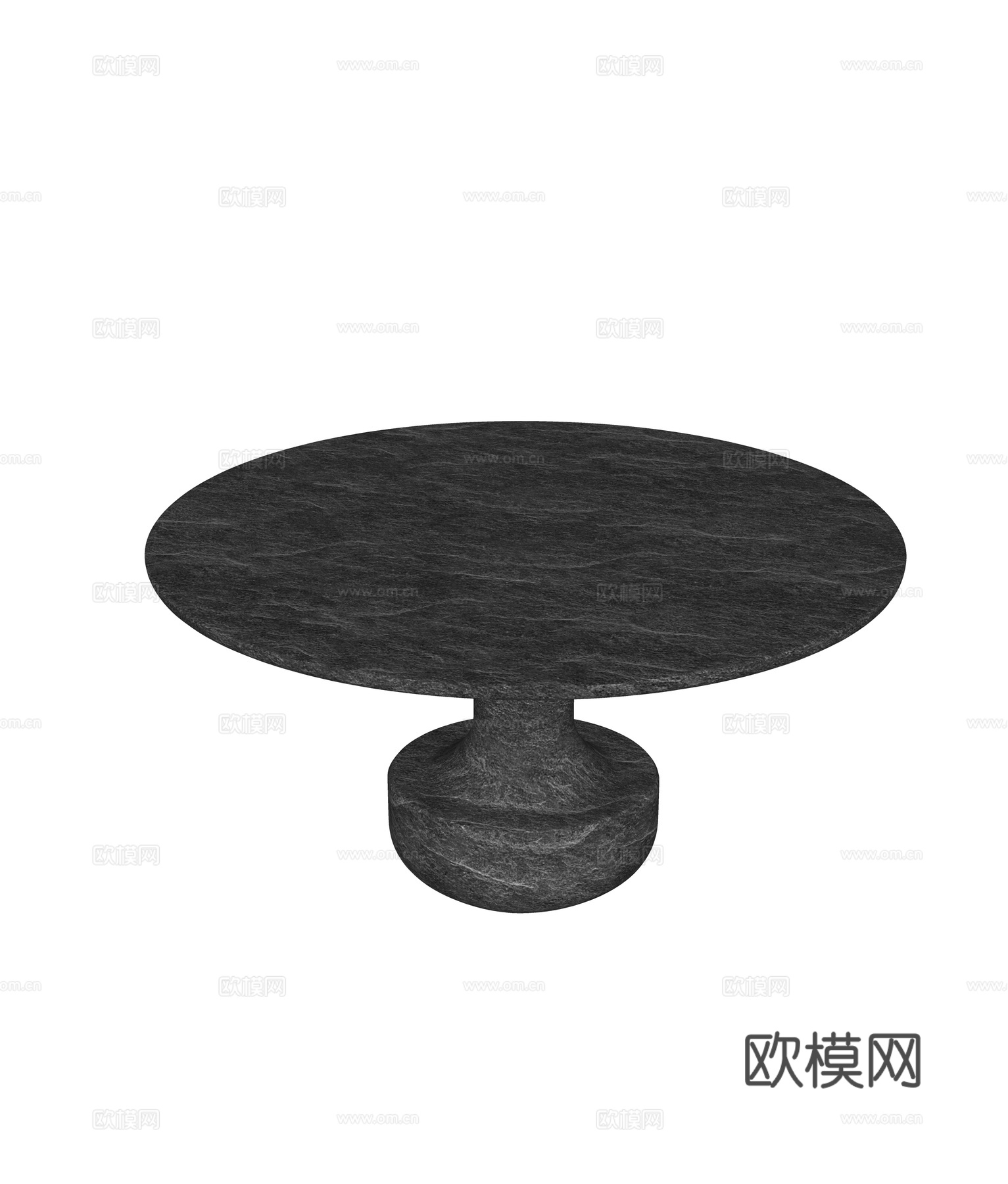 中古风圆形餐桌su模型