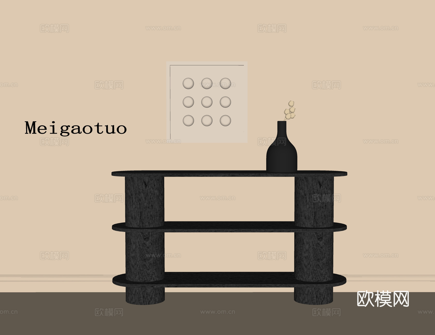 现代端景台 玄关柜su模型