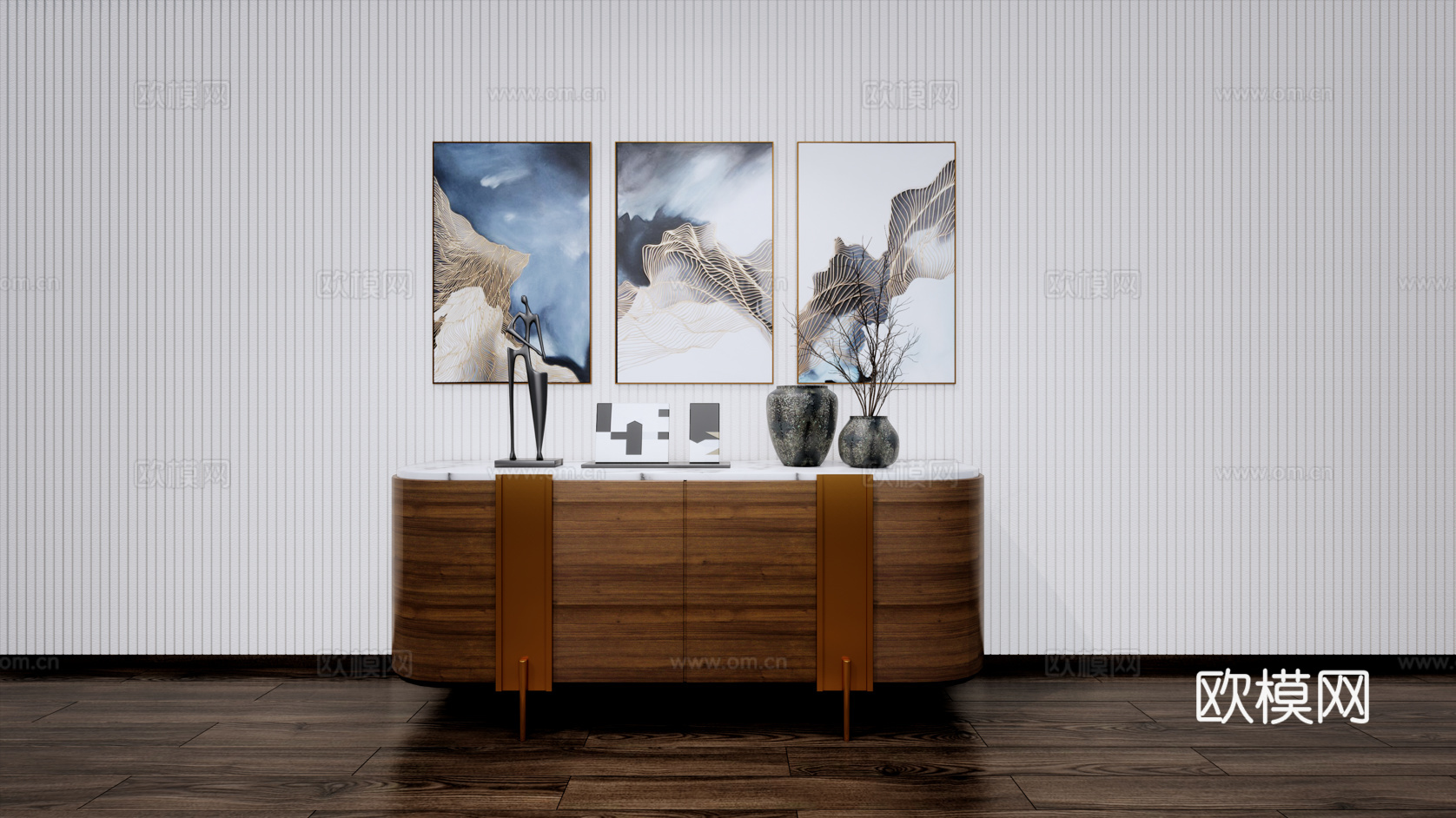 装饰端景柜su模型