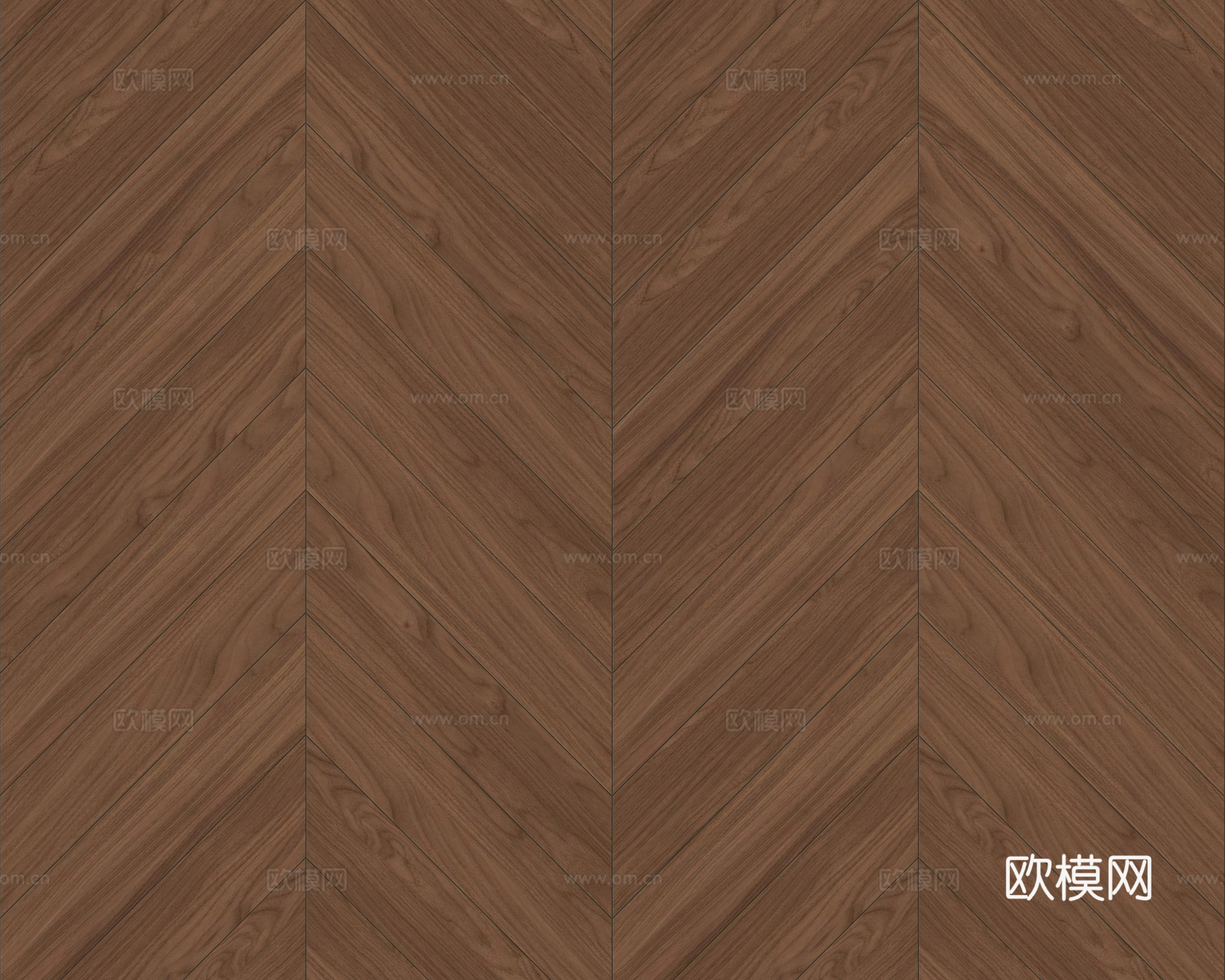 现代极简无缝胡桃色鱼骨拼人字拼木地板