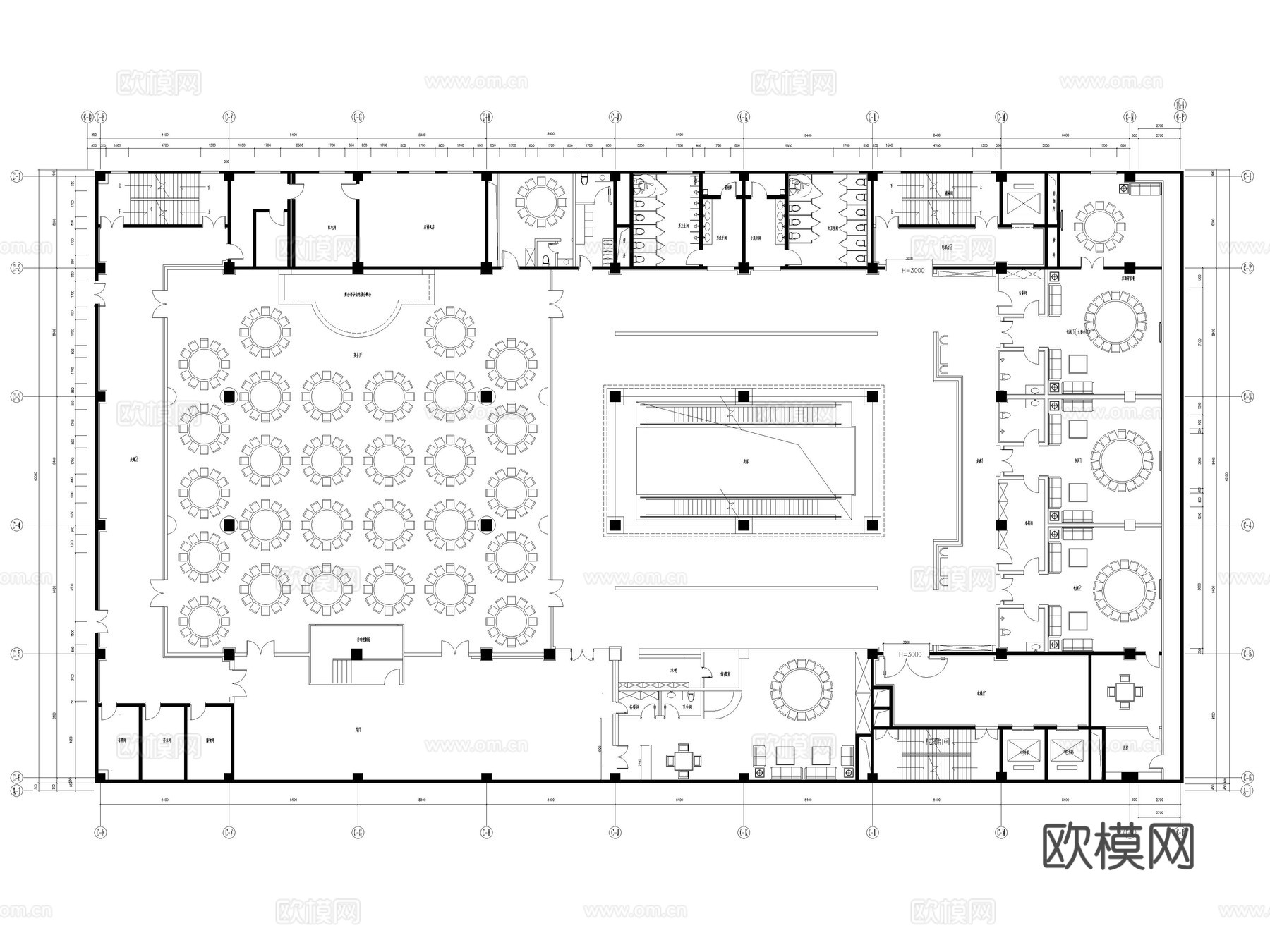 32套酒店宴会厅婚礼婚庆宴会厅中餐厅CAD施工图cad施工图