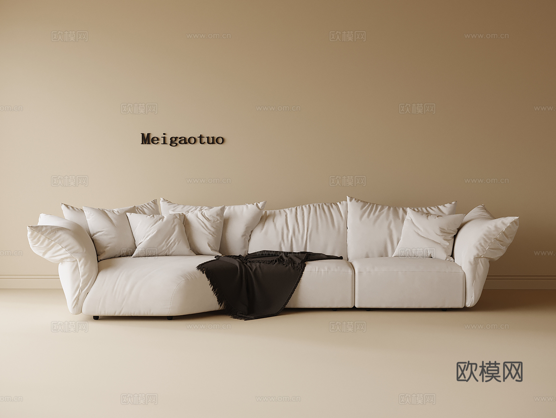 现代花瓣沙发su模型