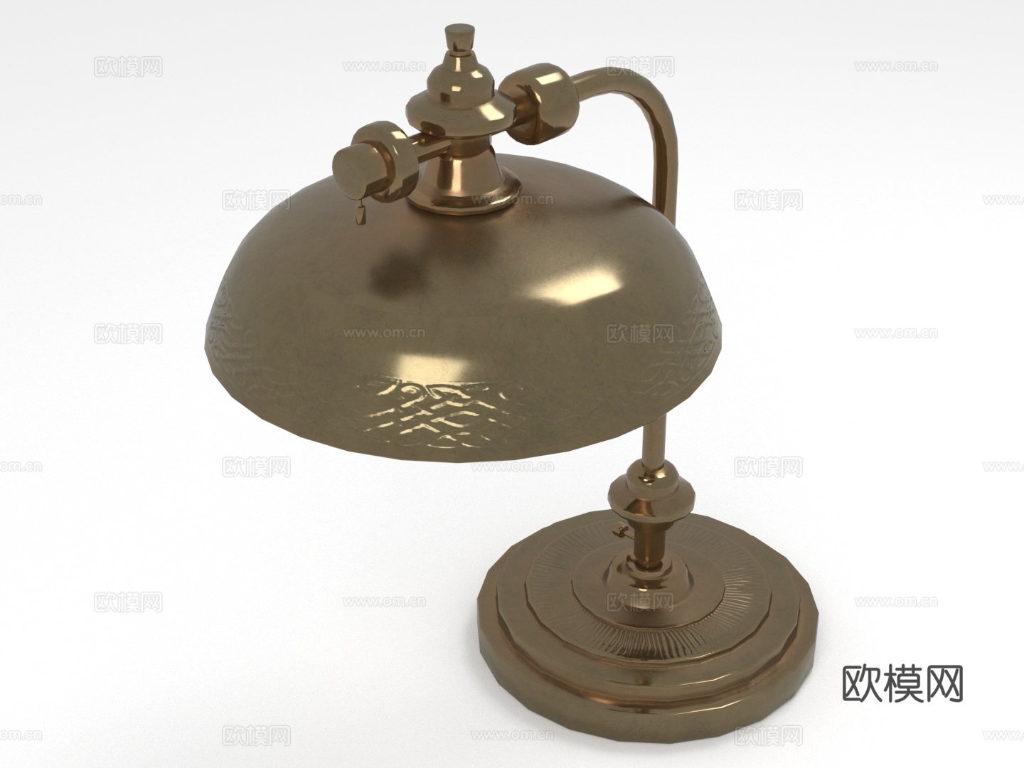 台灯 金属灯 复古灯 桌面灯 装饰灯3d模型3d模型下载（渲染图1）