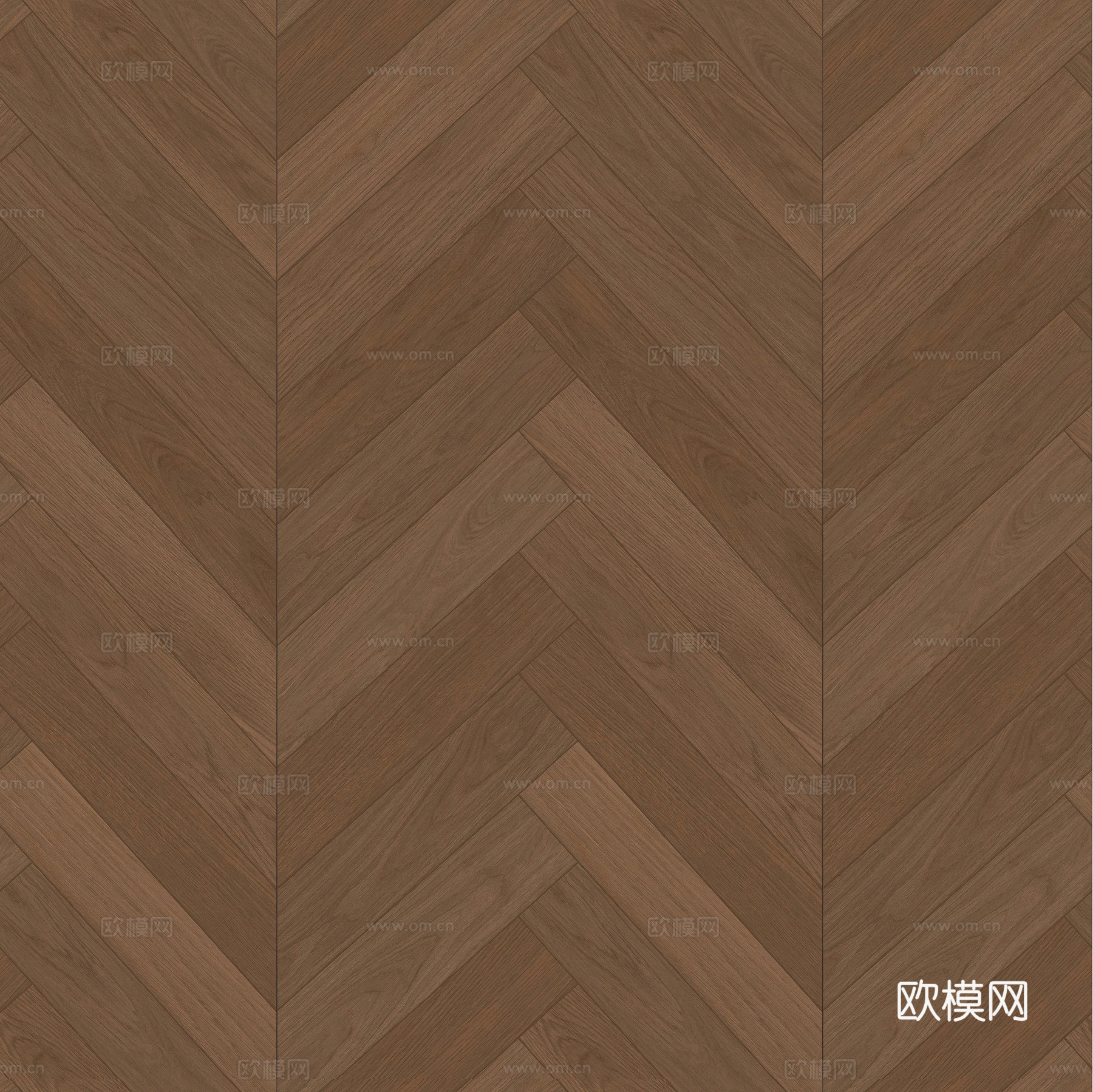 现代极简无缝胡桃色鱼骨拼人字拼木地板