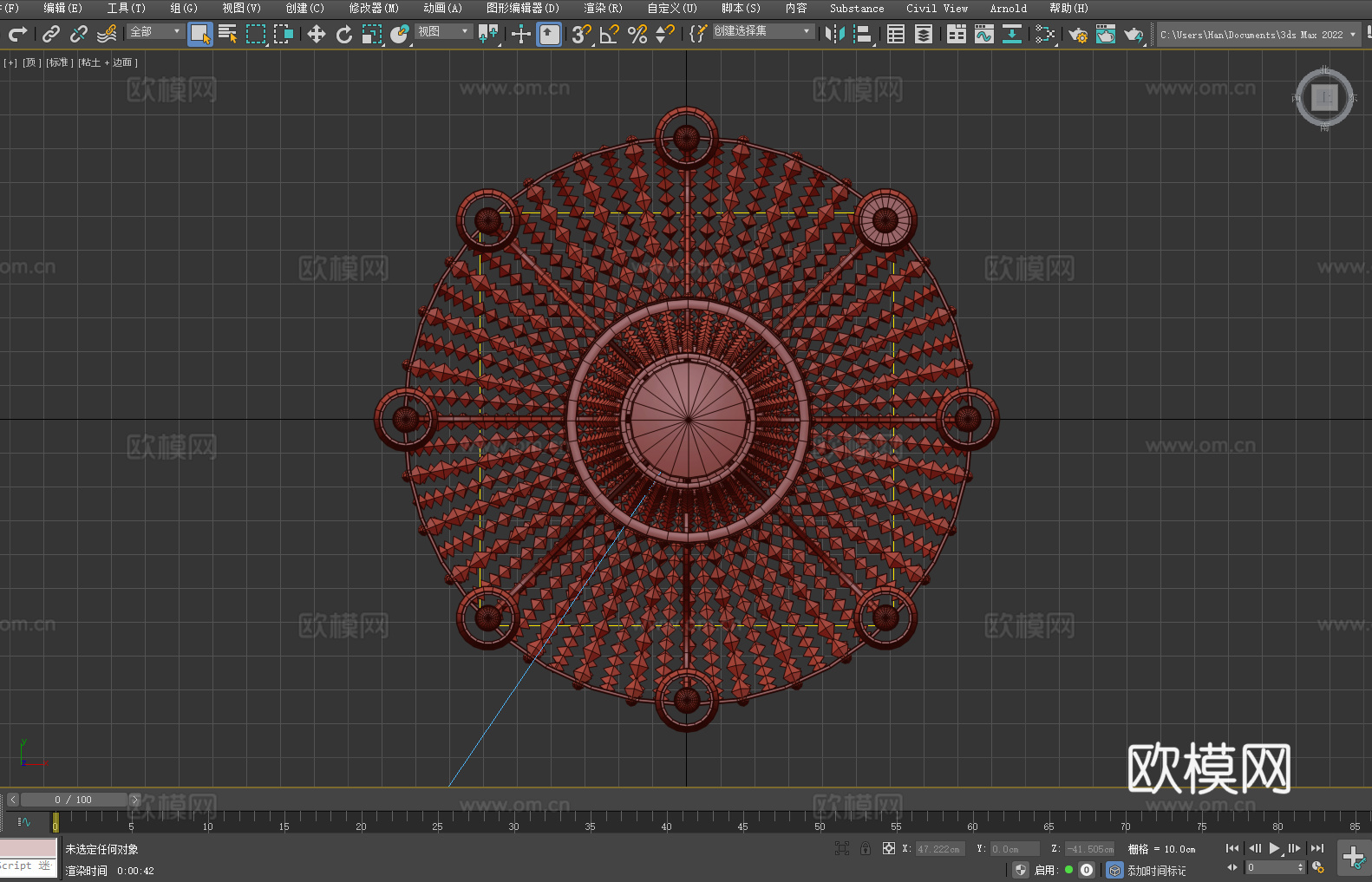 水晶吊灯 客厅灯具 豪华灯饰 多头吊灯 欧式吊灯3d模型下载（渲染图5）