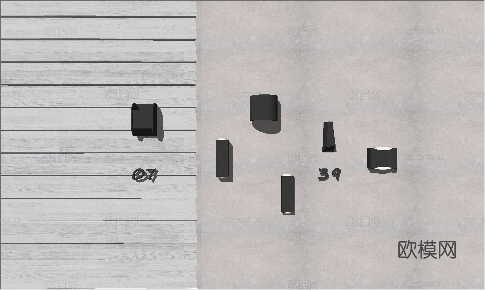 筒灯壁灯射灯集合su模型