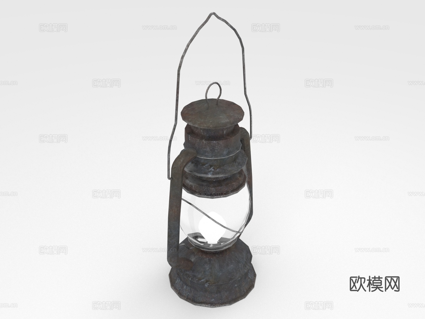 煤油灯 提灯 老式灯笼 铁艺灯 悬挂灯3d模型下载（渲染图1）