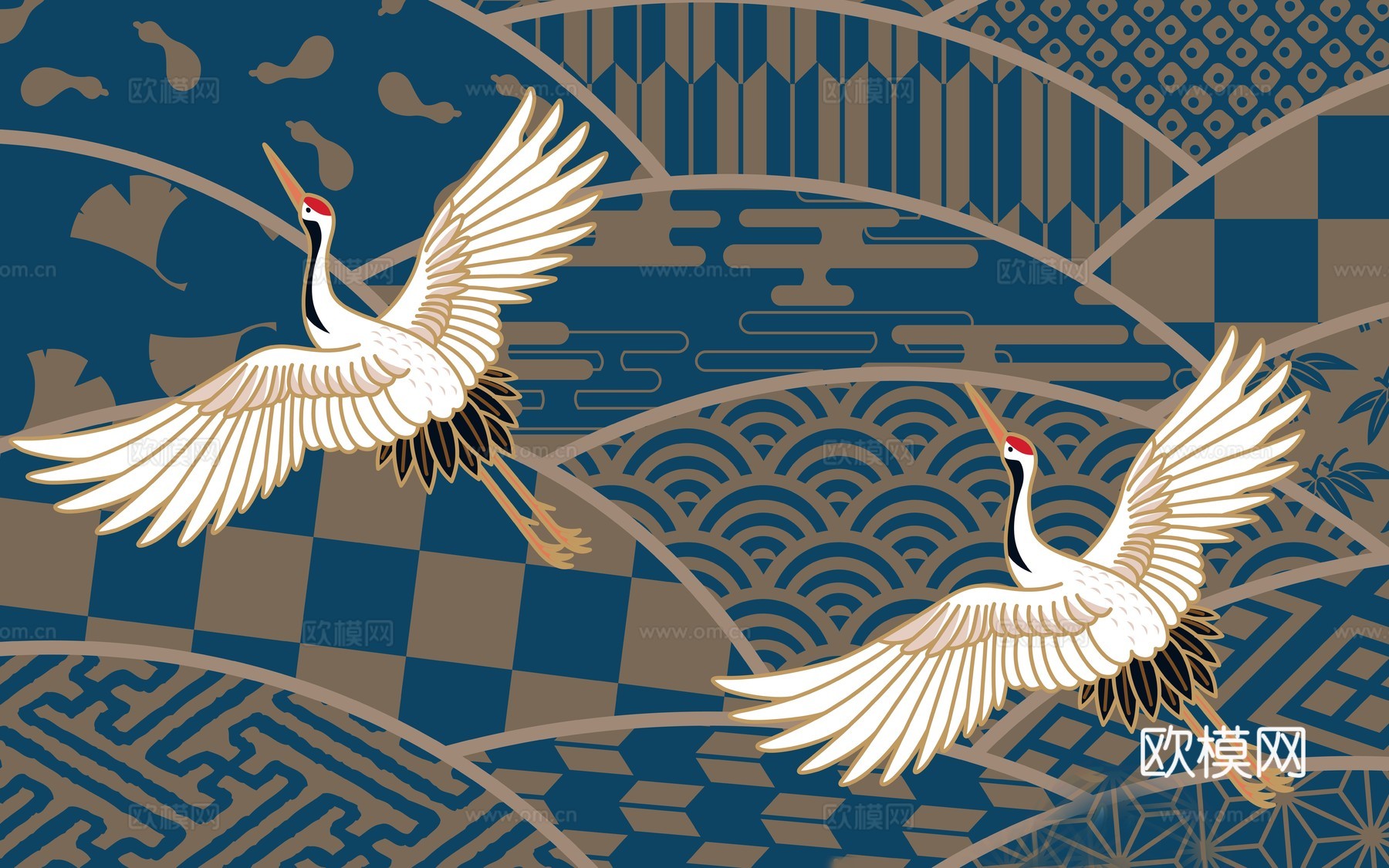 中式新中式高清山水壁纸壁画装饰画